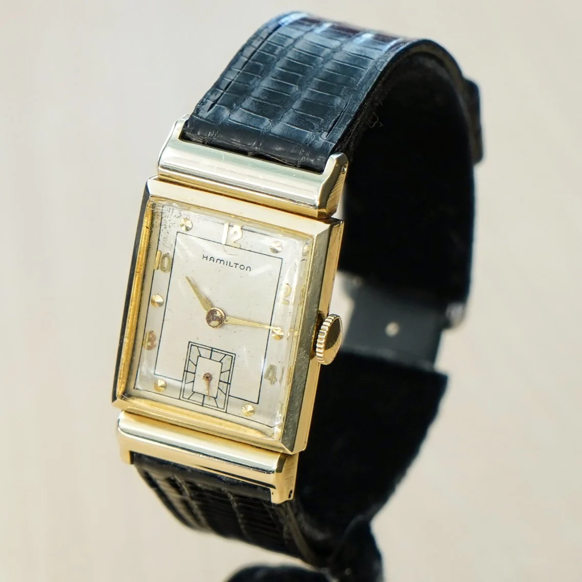 1948 HAMILTON Barton Watch 14K Gold 19 Jewels Cal. 982 U.S.A. Wristwatch - Image 4