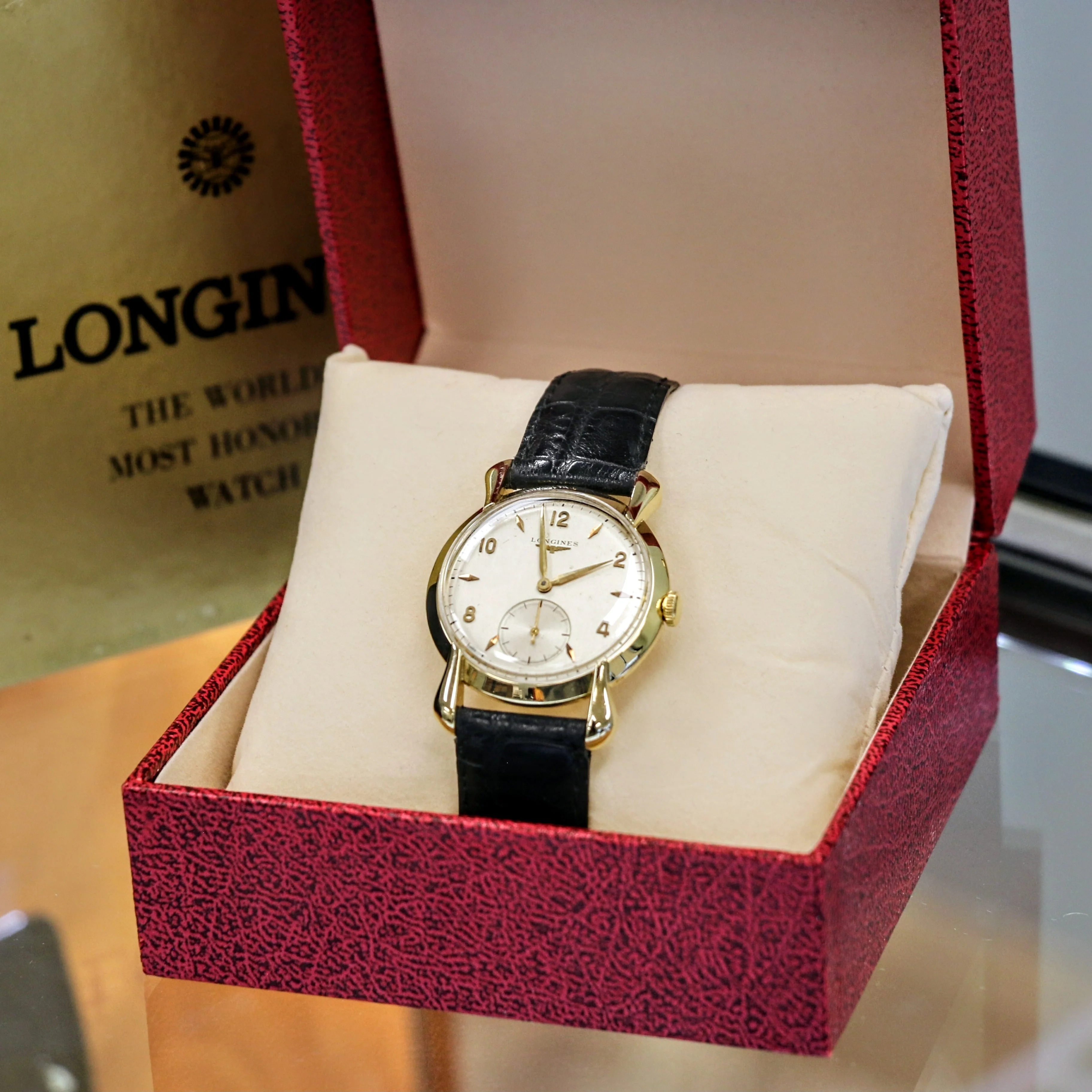 1949 LONGINES Wristwatch Ref. 5950 ALL 18K Solid GOLD 17 Jewels Fancy Lugs Watch - Image 14