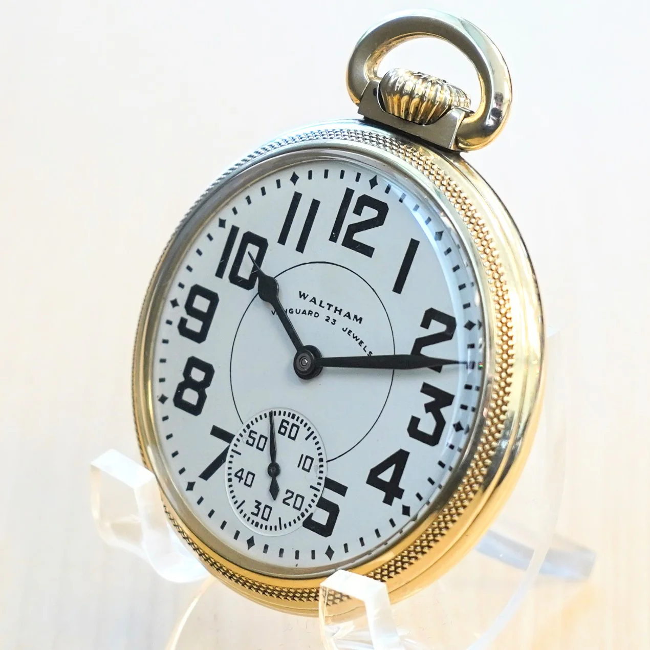 1949 WALTHAM Vanguard Railroad Pocket Watch 23 Jewels Model 1908 Adjusted 16s - Image 2