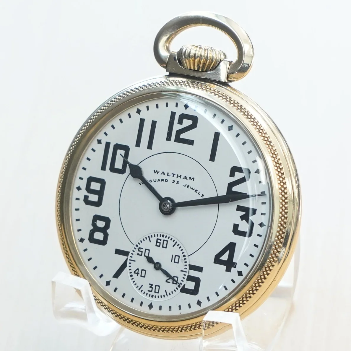 1949 WALTHAM Vanguard Railroad Pocket Watch 23 Jewels Model 1908 Adjusted 16s - Image 3