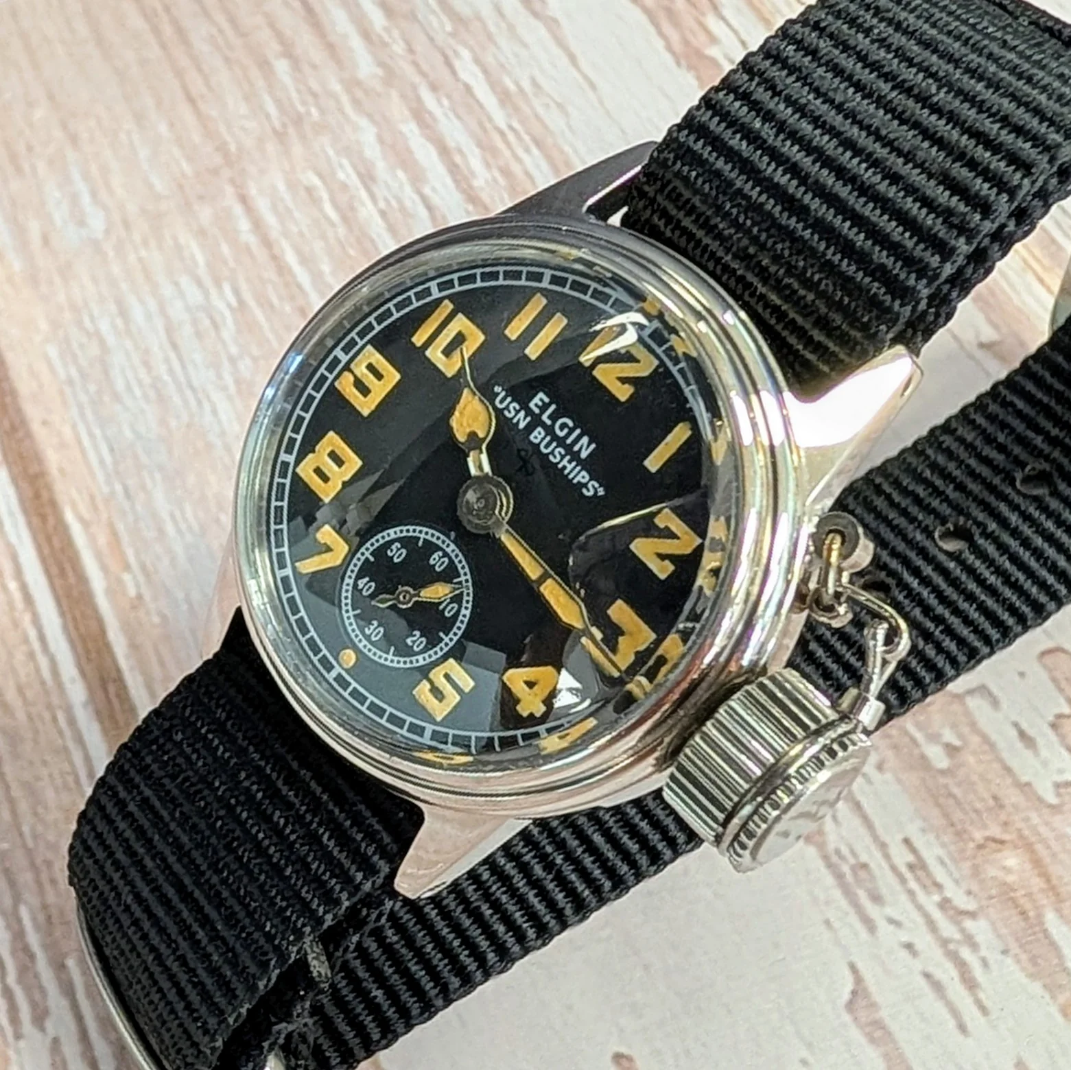 1950 Elgin USN Buships Diver Canteen-Style Watch Grade 554 15 Jewels Military-Style Wristwatch UDT 5 - Image 10