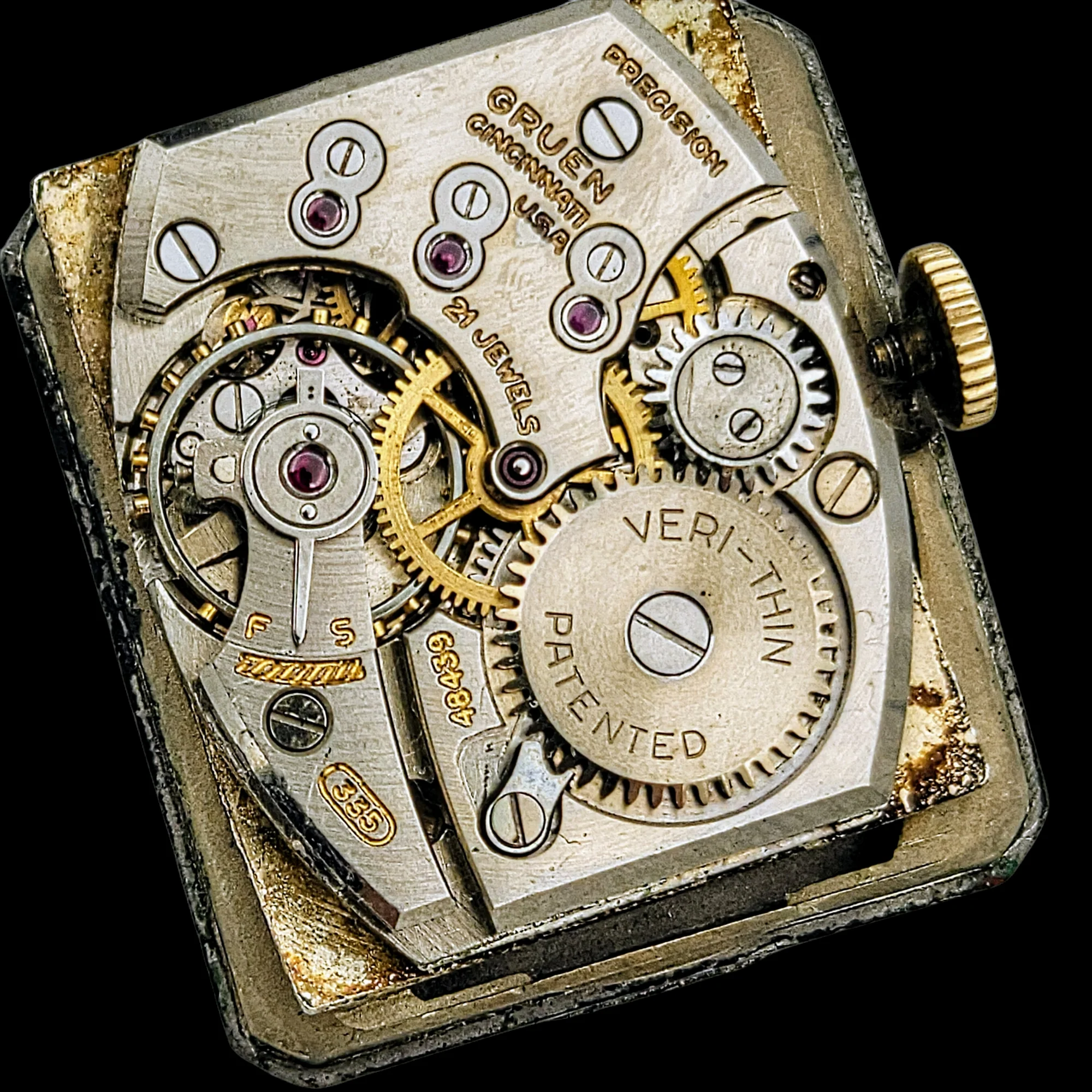 1950 GRUEN 21 Jewels Precision Watch Veri-Thin Cal. 335 - Image 12