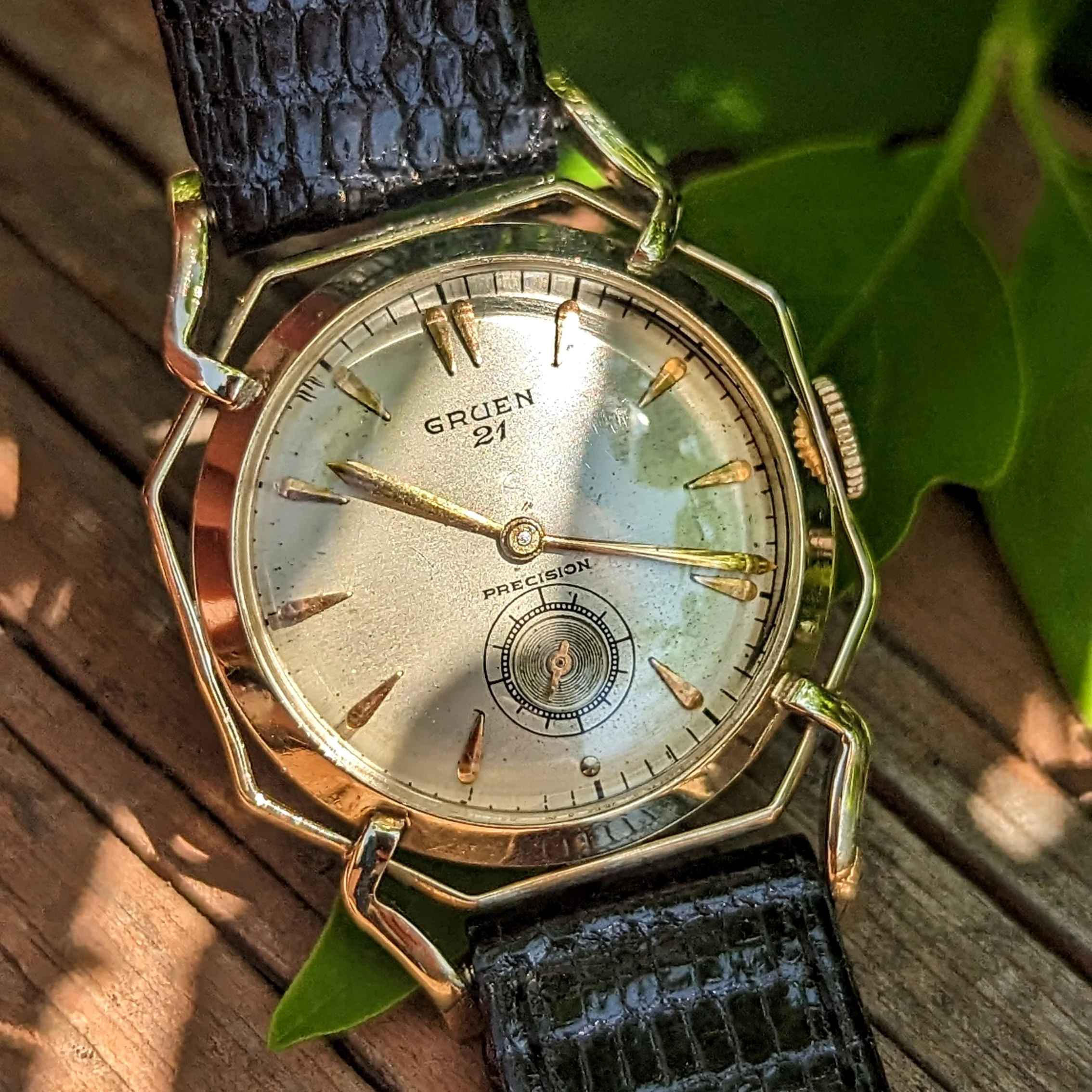 1950 GRUEN Barclay Wristwatch "The Spider" Watch 21 Jewels Precision 10K GF Vintage U.S.A. - Image 10