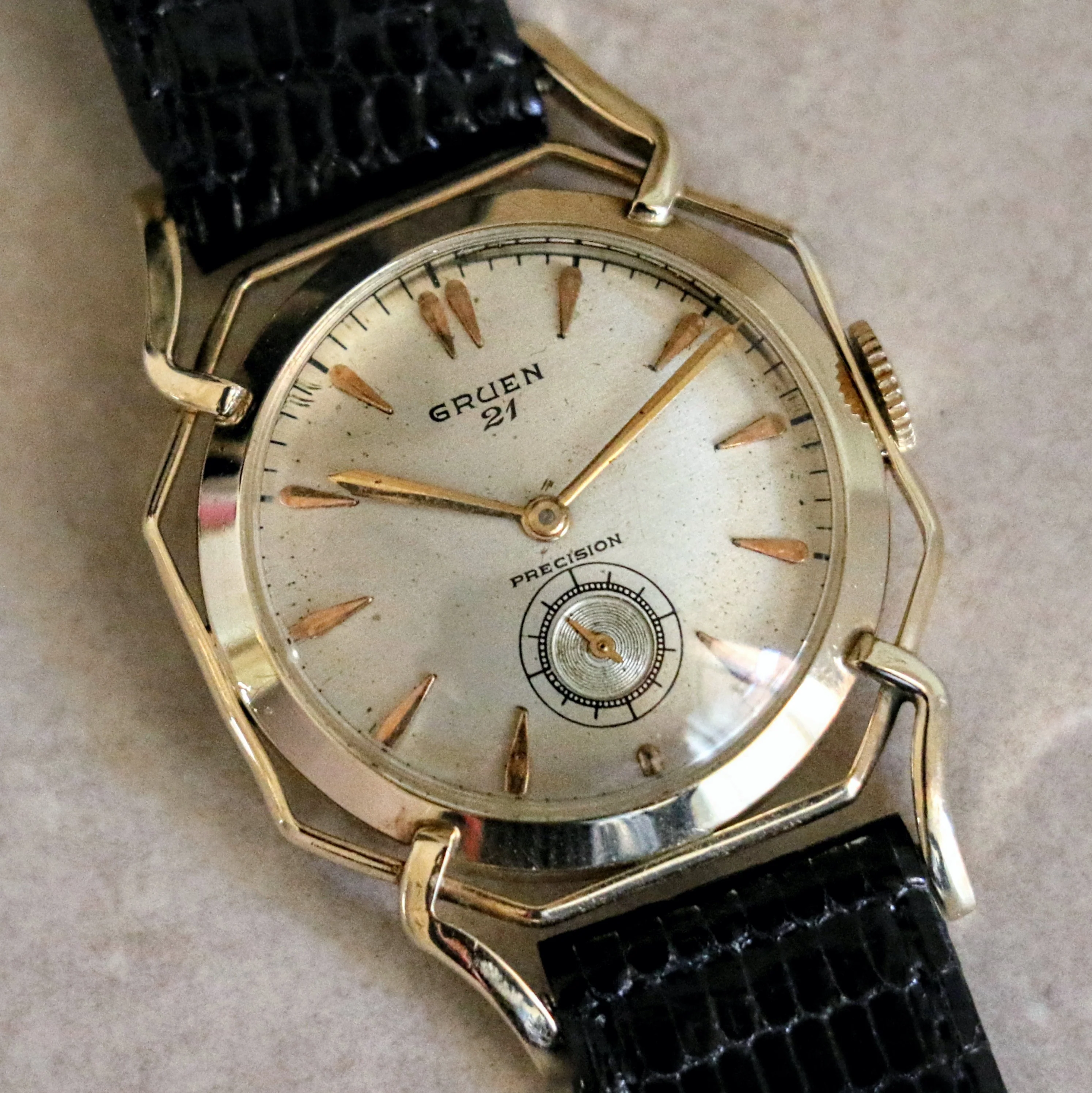 1950 GRUEN Barclay Wristwatch "The Spider" Watch 21 Jewels Precision 10K GF Vintage U.S.A. - Image 11