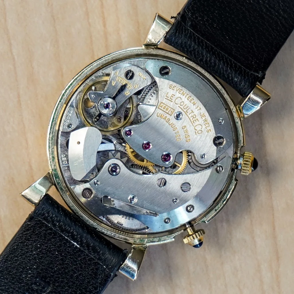 1950 Jaeger-LeCoultre Memovox Wrist Alarm Watch Two-Tone Dial 32mm Fancy Lugs - 10K GF Wristwatch - Image 12