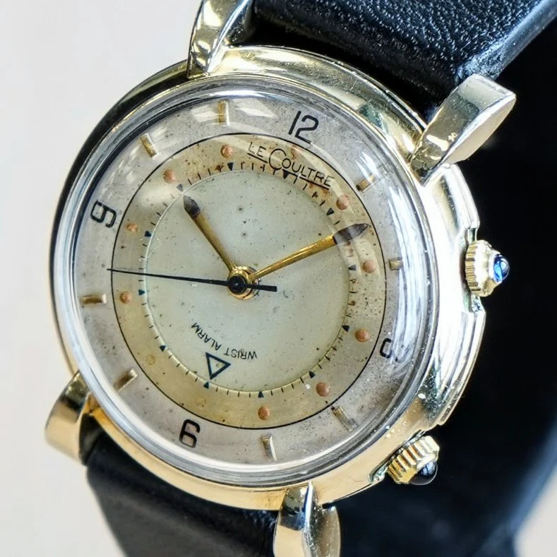 1950 Jaeger-LeCoultre Memovox Wrist Alarm Watch Two-Tone Dial 32mm Fancy Lugs - 10K GF Wristwatch - Image 3