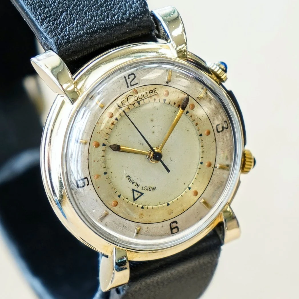 1950 Jaeger-LeCoultre Memovox Wrist Alarm Watch Two-Tone Dial 32mm Fancy Lugs - 10K GF Wristwatch - Image 6