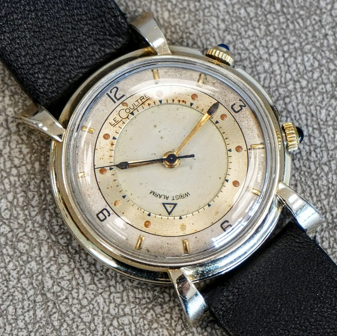 1950 Jaeger-LeCoultre Memovox Wrist Alarm Watch Two-Tone Dial 32mm Fancy Lugs - 10K GF Wristwatch - Image 9