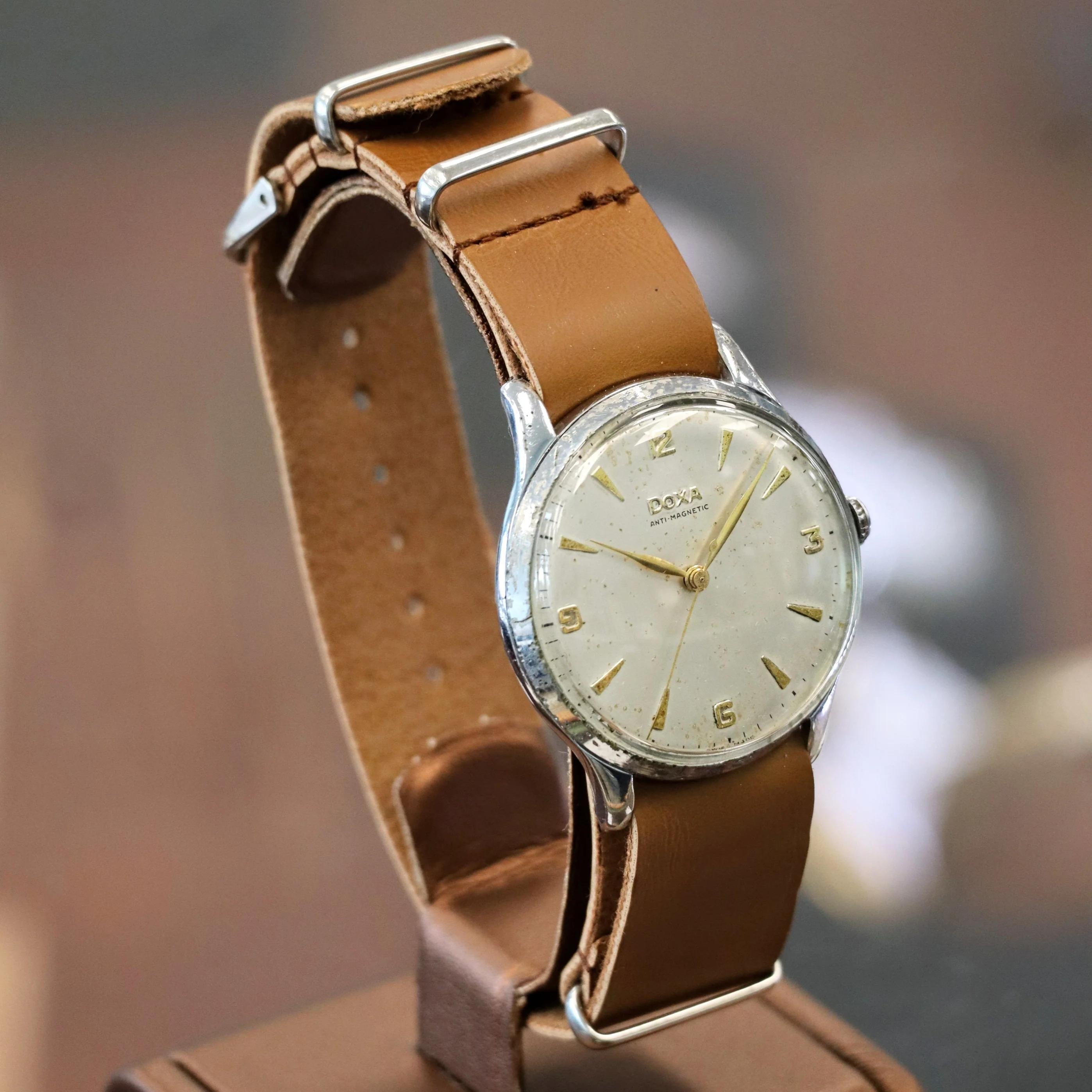 1950 Jumbo DOXA Watch Cal. FEF 380 15 Jewels Wristwatch Swiss Made ALL S.S. - Image 4