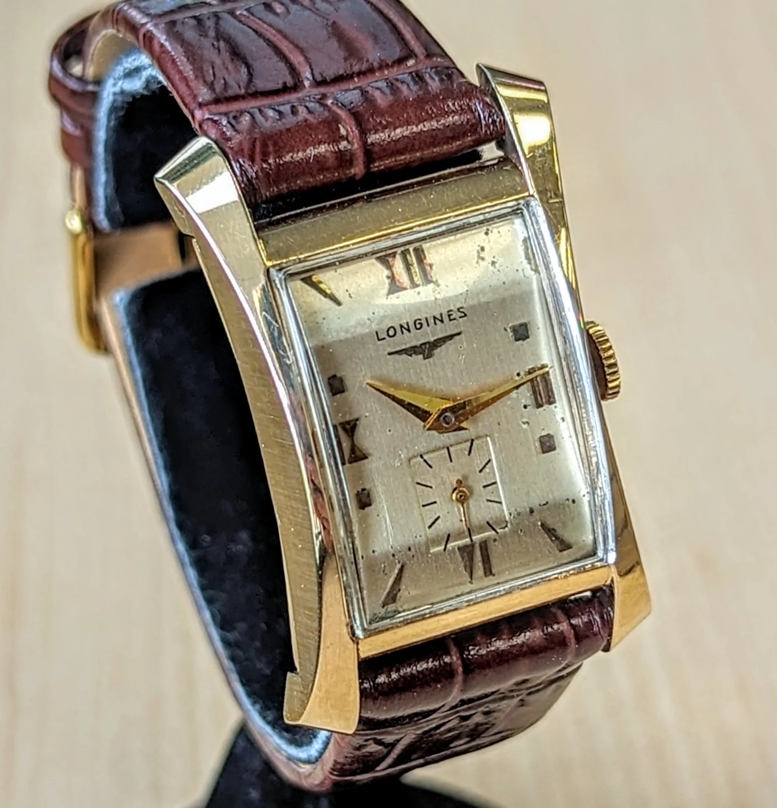 1950 LONGINES 14K Gold Hourglass Case Watch 17 Jewels 9LT Swiss Made Wristwatch - Image 5