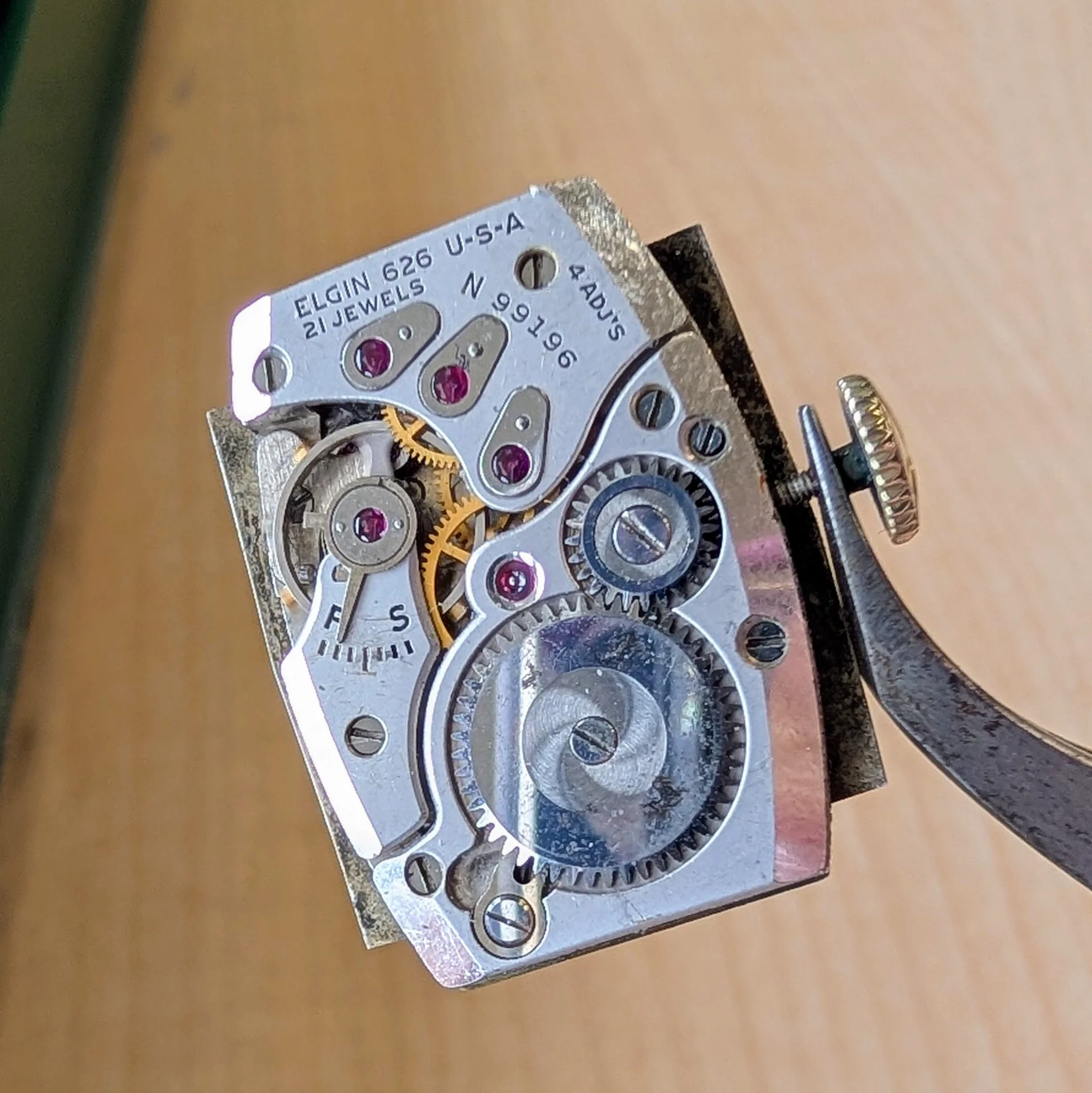 1950 Lord Elgin Watch Tank Case Grade 626 21 Jewels 14K GF Flexible Lugs 4625 - Image 13