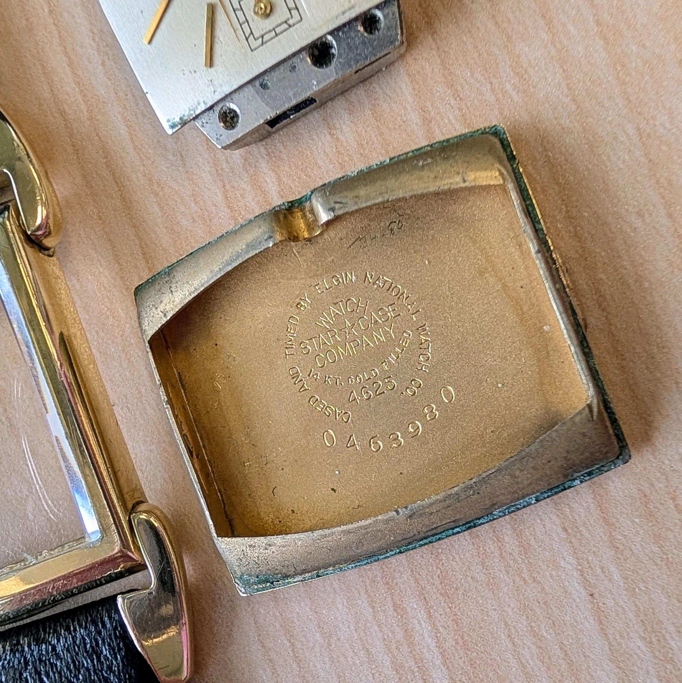 1950 Lord Elgin Watch Tank Case Grade 626 21 Jewels 14K GF Flexible Lugs 4625 - Image 14