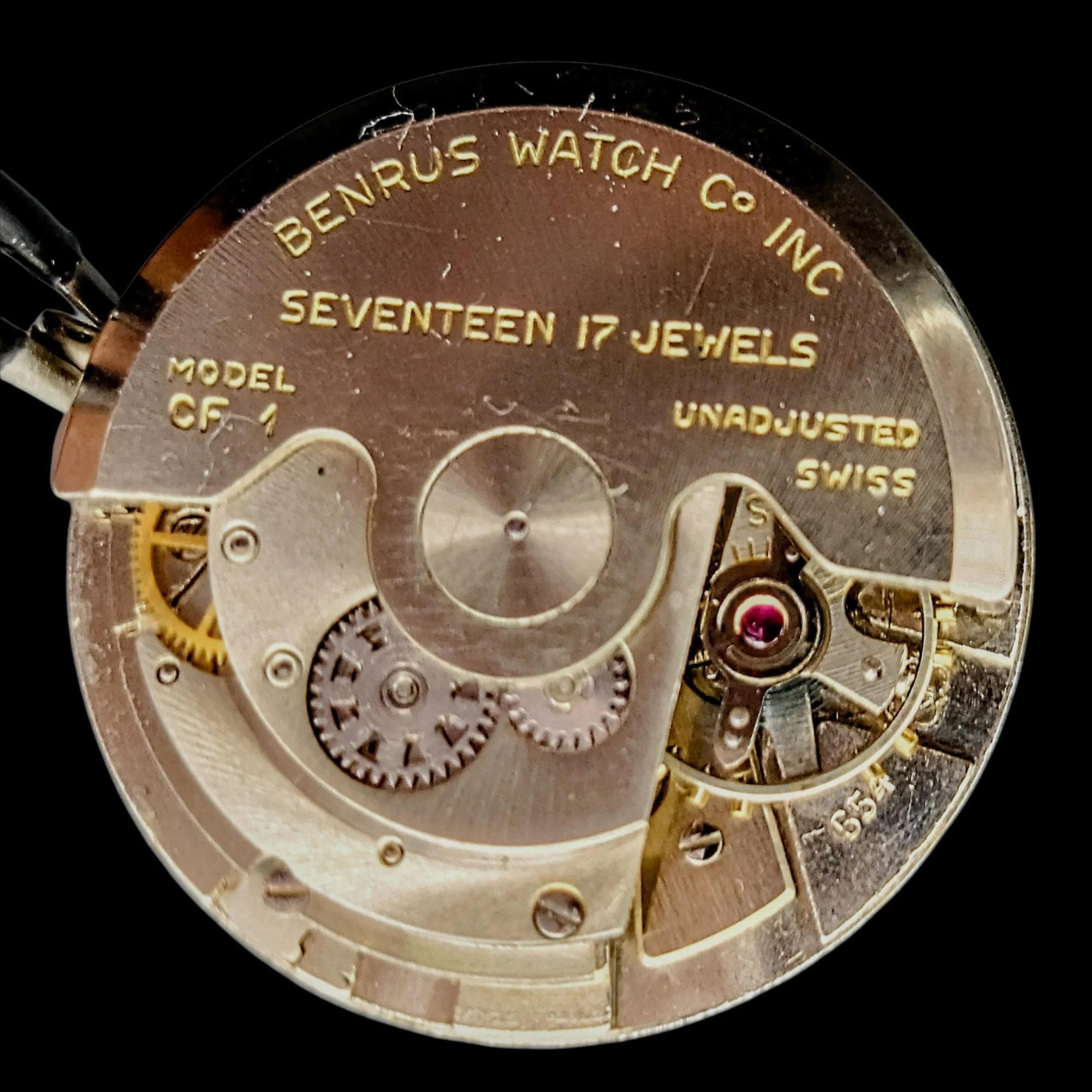 1950's  BENRUS Self-Winding Watch 17 Jewels Model CF 1 Cal. ETA 1256 Swiss - Image 18