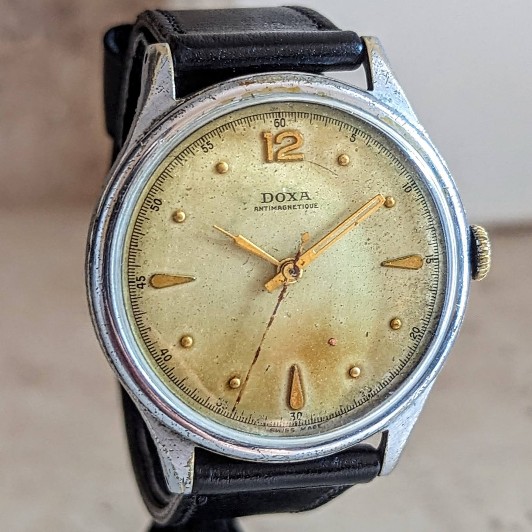 1950s DOXA Antimagnetique Jumbo Wristwatch Cal. ETA 1147 Swiss Made Watch - Image 2