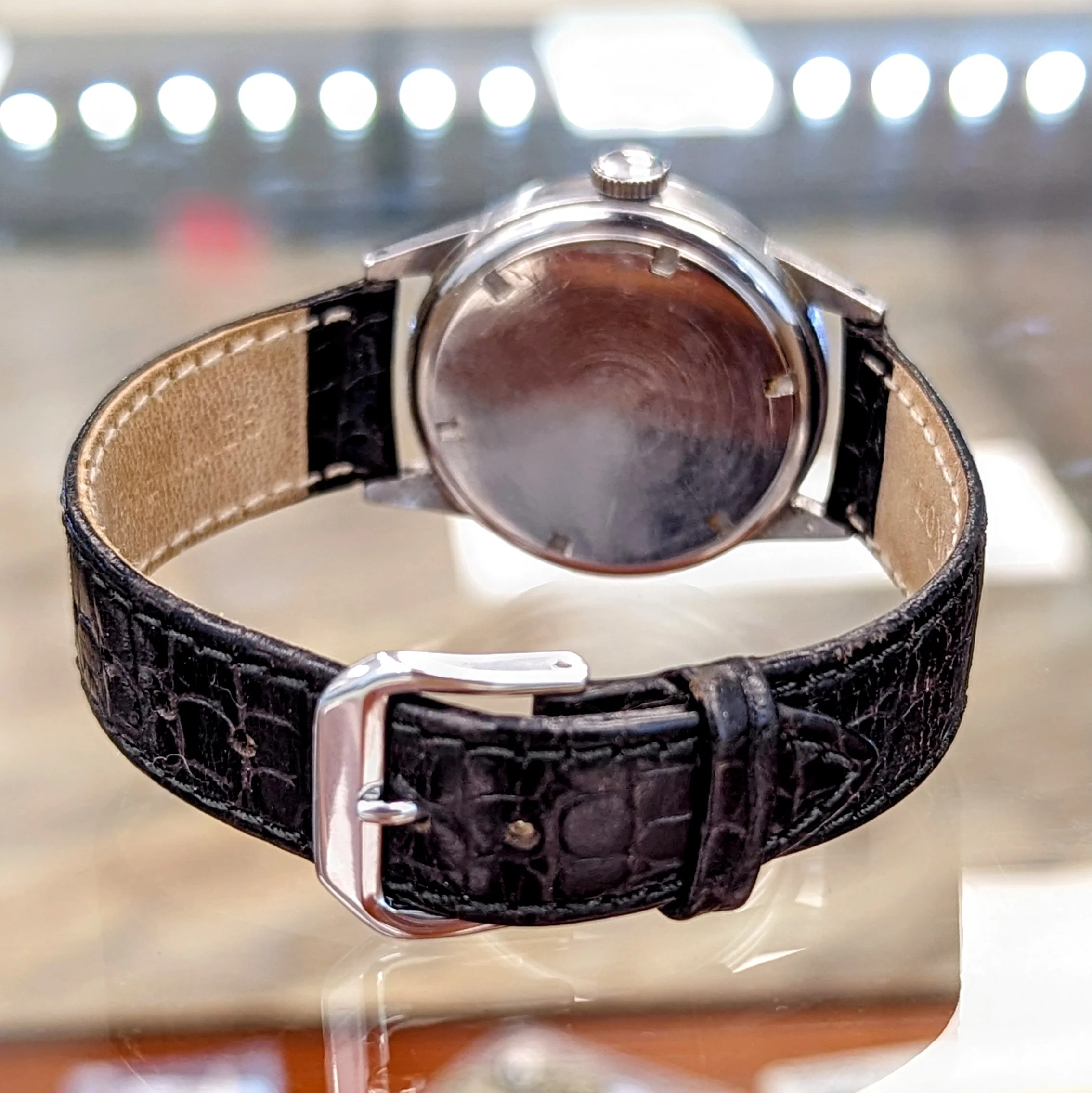 1950s ENICAR Sport Watch Incabloc Military Wristwatch Enamel Dial S.S. Case Swiss Made - Image 10