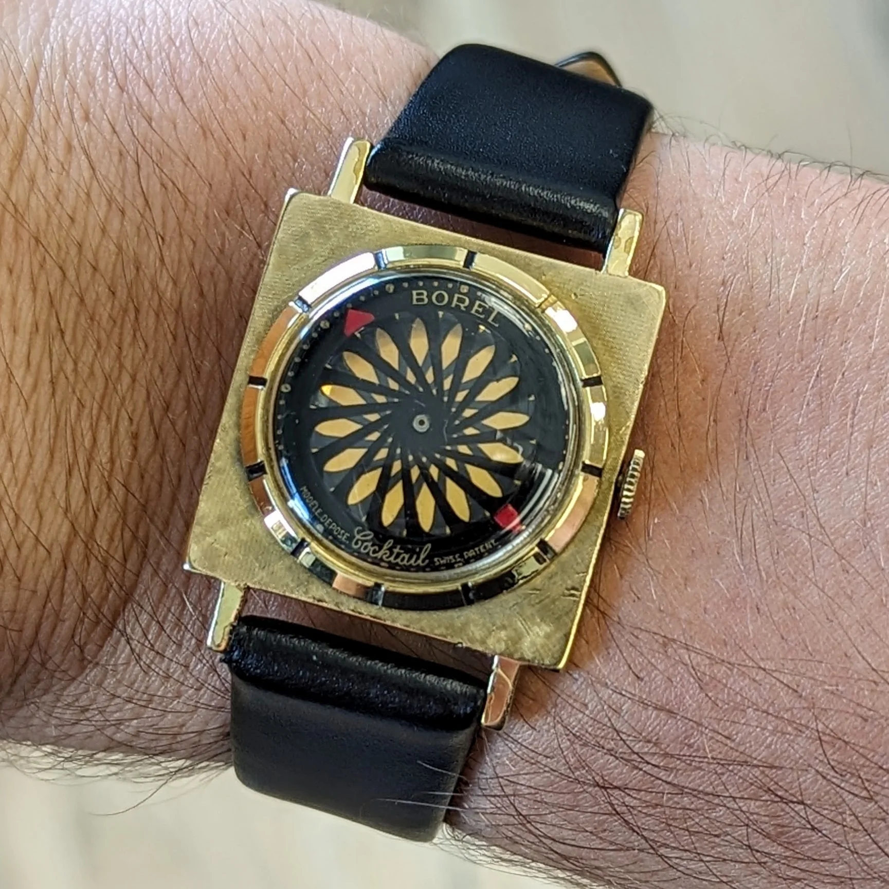 1950s ERNEST BOREL Cocktail Watch Kaleidoscope Dial 26mm Swiss Wristwatch - Image 6