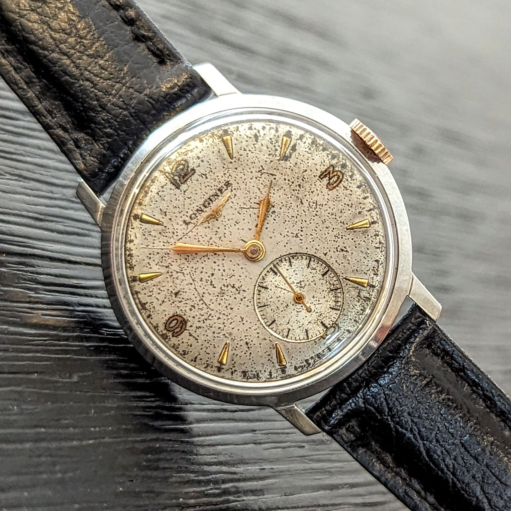 1951 LONGINES Wristwatch 17 Jewels Cal. 27M 34mm Vintage Watch All SS - Image 6