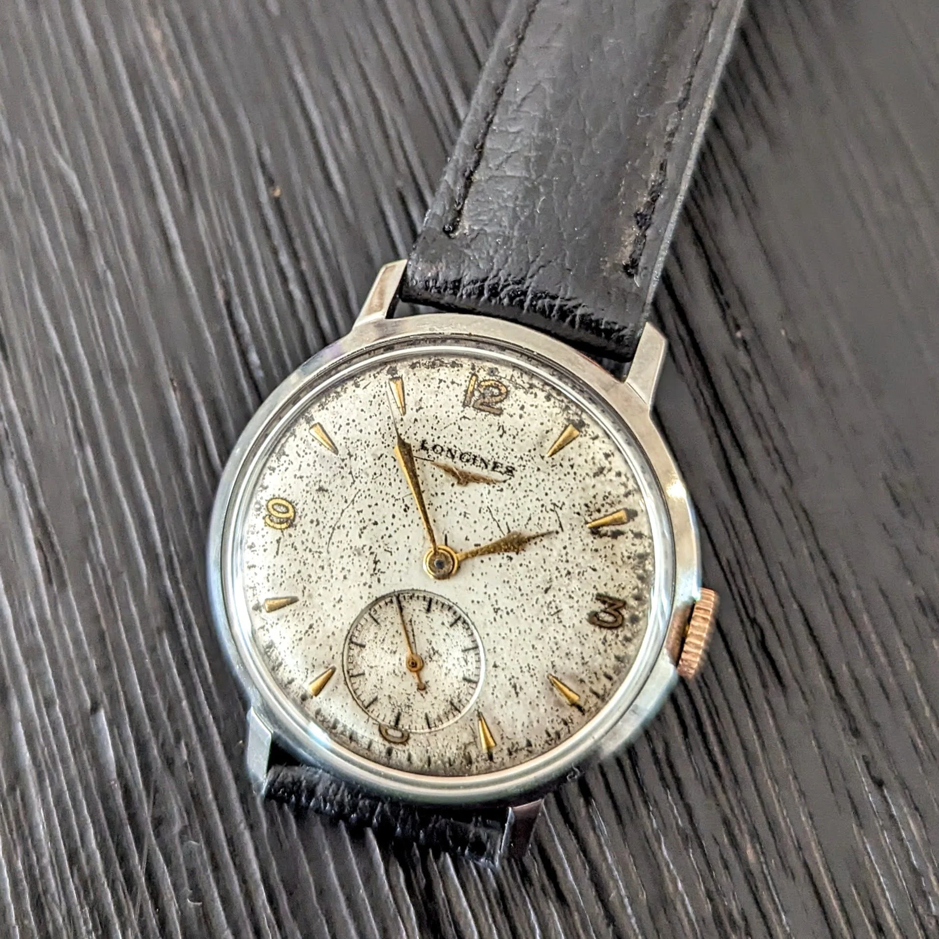 1951 LONGINES Wristwatch 17 Jewels Cal. 27M 34mm Vintage Watch All SS - Image 9