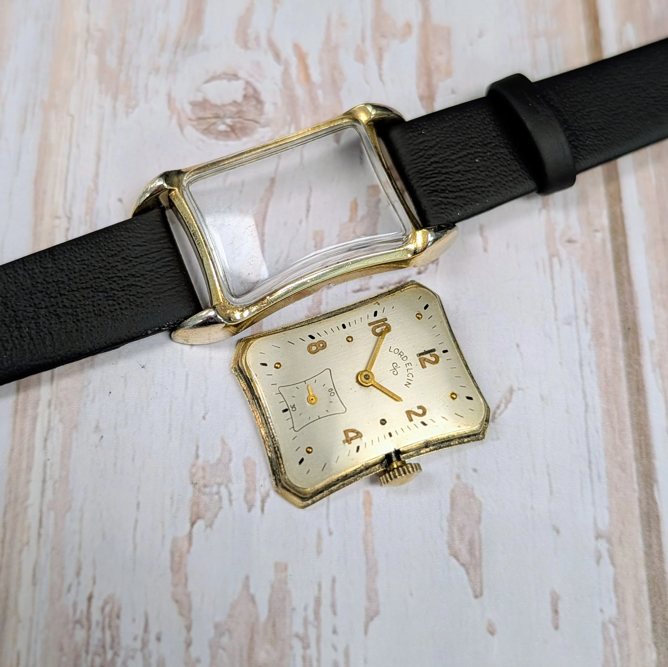 1951 Lord Elgin "Cheswick" Watch Ref. 4624 Grade 626 21 Jewels 14K GF Tank Case Vintage Wristwatch - Image 10