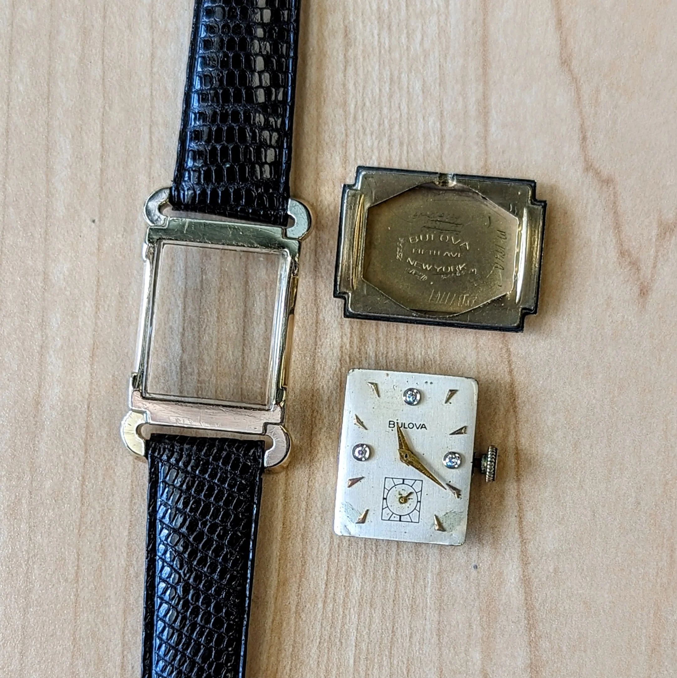 1955 BULOVA Watch Diamond Dial Fancy Tank Case & Lugs Cal. 8AC U.S.A. Wristwatch - Image 15