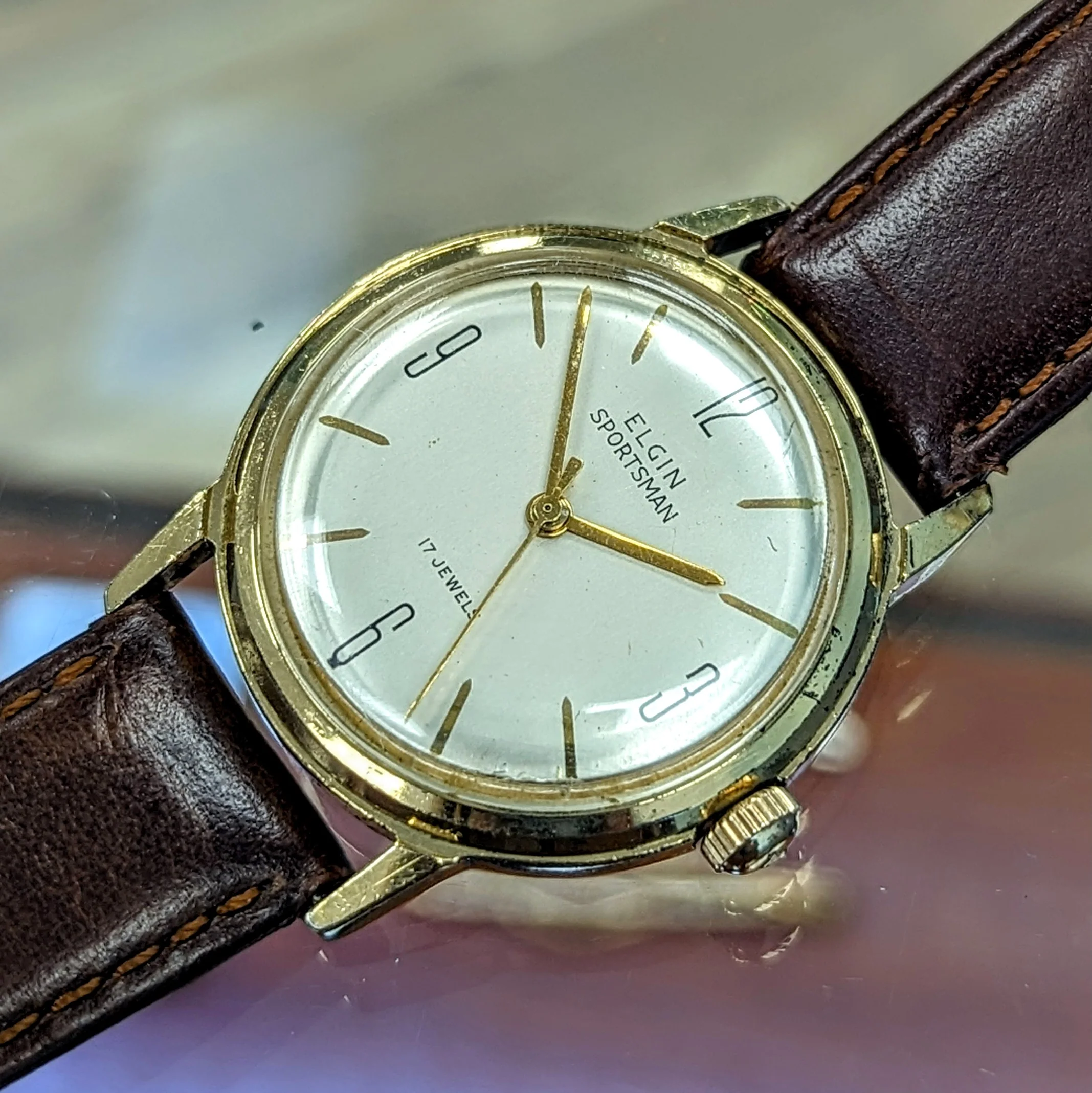 1955 ELGIN Sportsman Watch Grade 720 17 Jewels Wristwatch Ref. 6922 Round Case - Image 6
