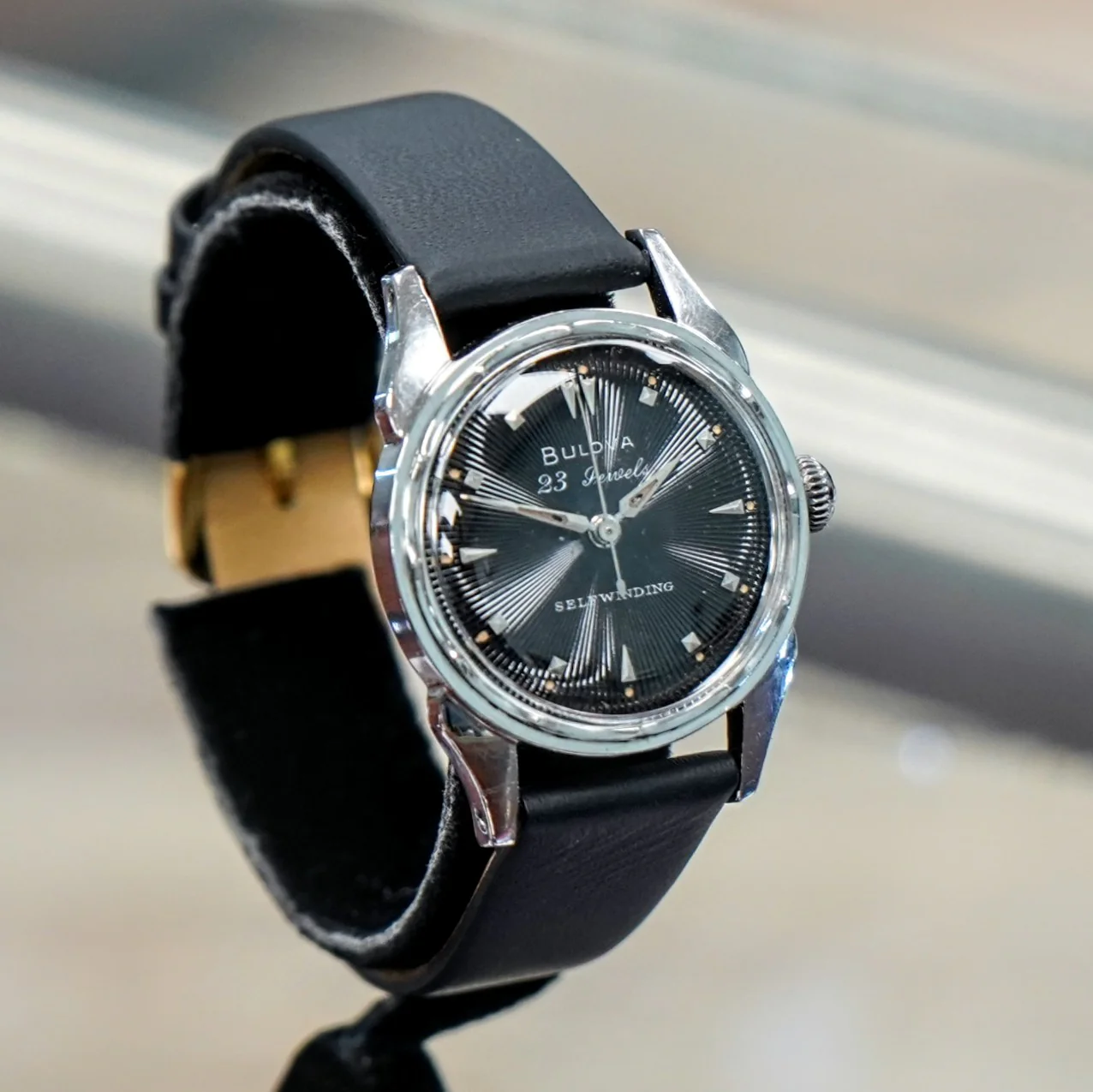 1957 BULOVA 23 "A" Selfwinding Watch 23 Jewels Cal. 10BPAC Black Dial Wristwatch - Image 6