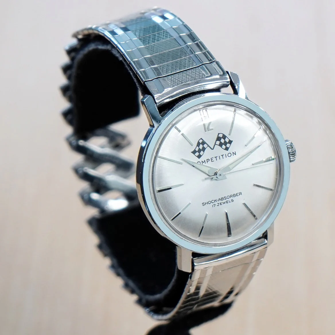 1960s Benrus COMPETITION Watch 17 Jewels Wristwatch Model 11E4B8 Display Back - Image 3