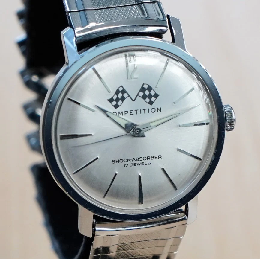 1960s Benrus COMPETITION Watch 17 Jewels Wristwatch Model 11E4B8 Display Back - Image 4