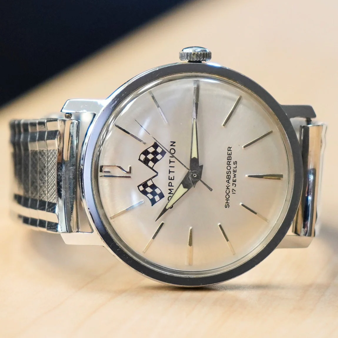 1960s Benrus COMPETITION Watch 17 Jewels Wristwatch Model 11E4B8 Display Back - Image 7