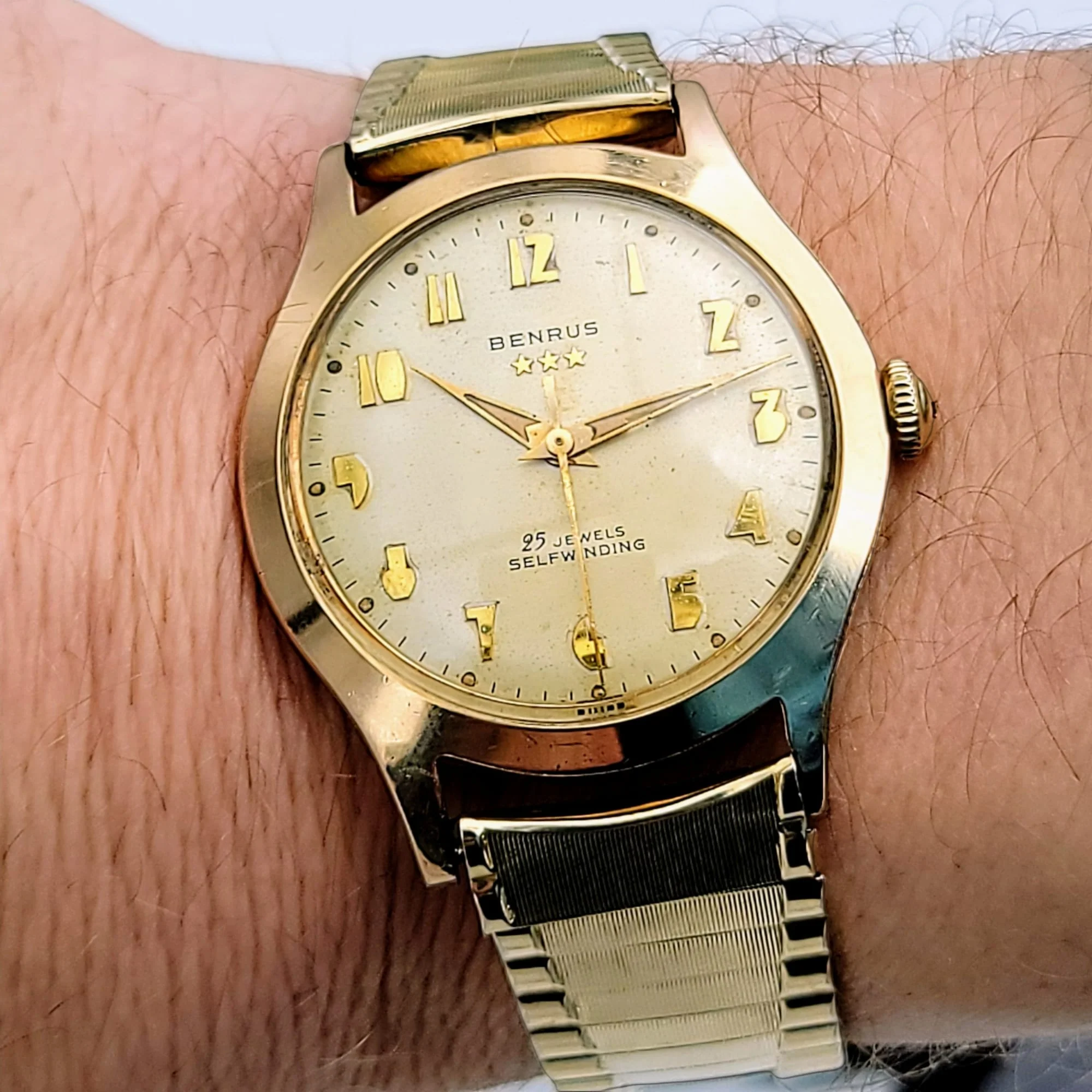 1960's BENRUS Three Stars Self-Winding Watch Cal. ETA 2375 - Image 16