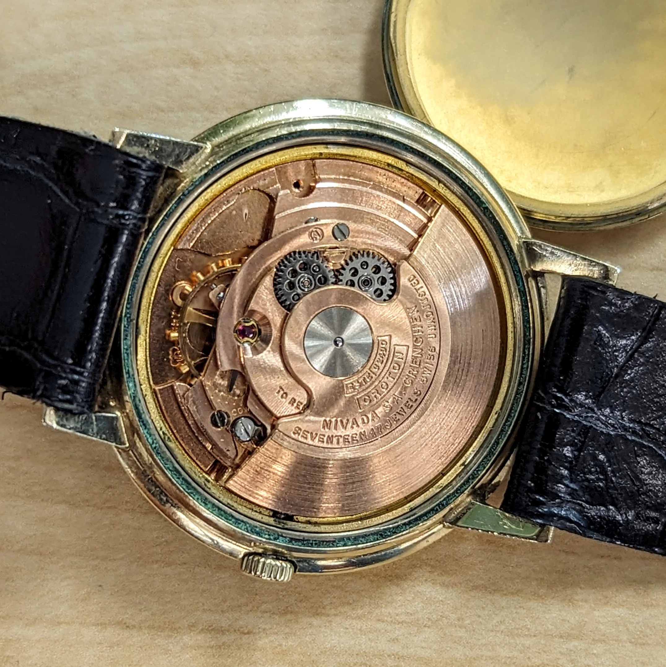 1960s CROTON Nivada Grenchen Aquamatic Watch 17 Jewels Vintage Automatic Wristwatch 10K GF - Image 15