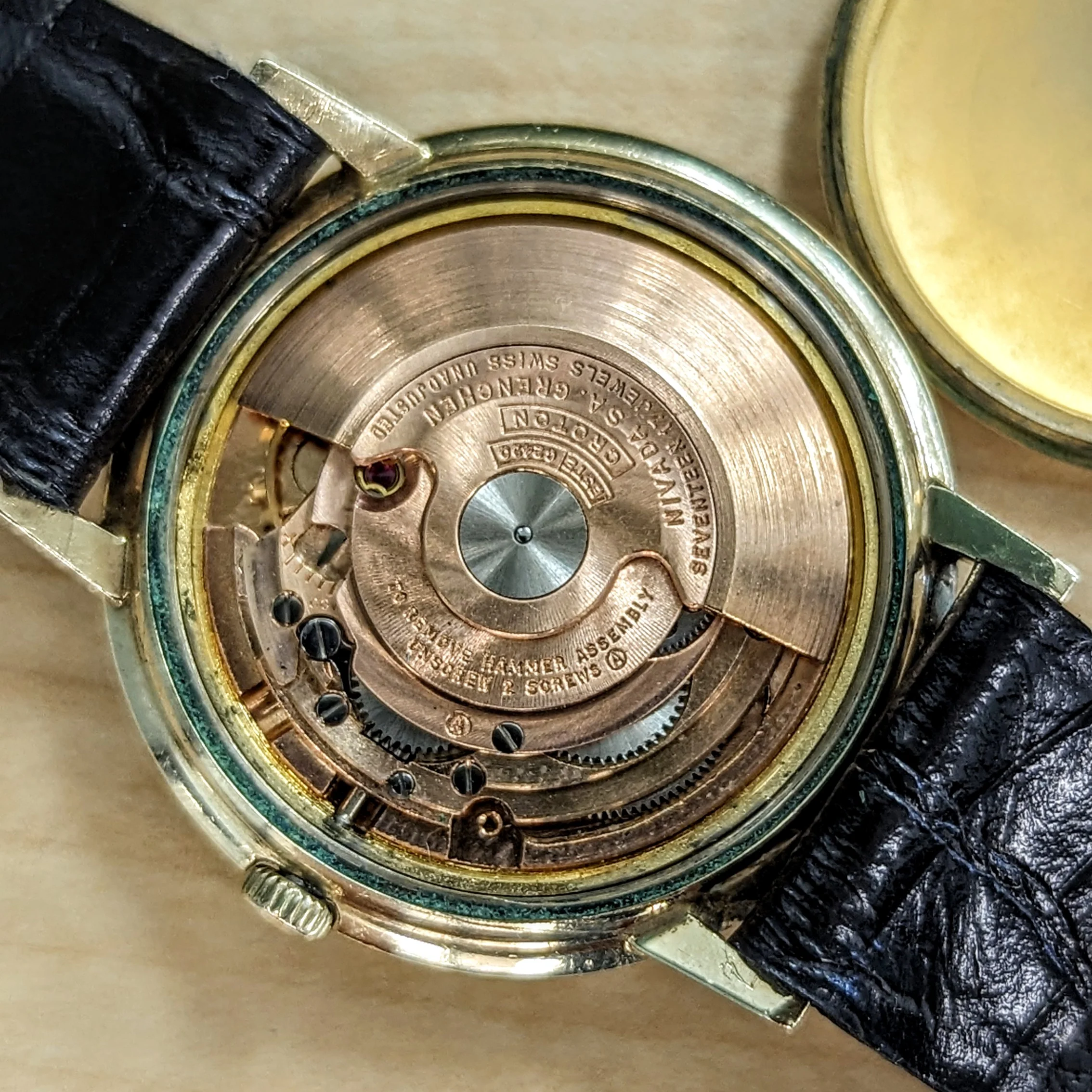 1960s CROTON Nivada Grenchen Aquamatic Watch 17 Jewels Vintage Automatic Wristwatch 10K GF - Image 16