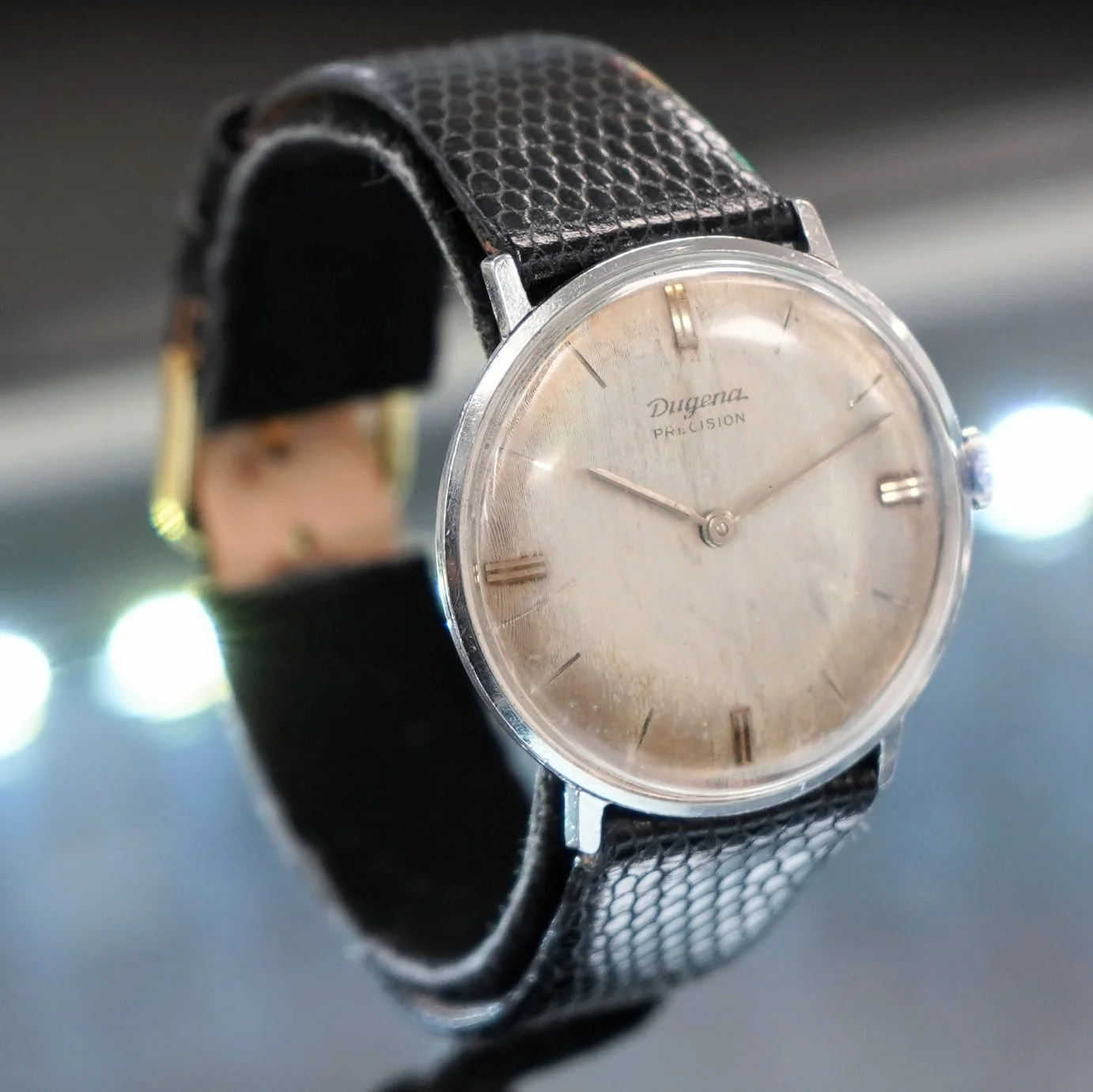 1960's DUGENA Precision Watch Jumbo Case 17 Jewels Cal. 280 Swiss Wristwatch - Image 4