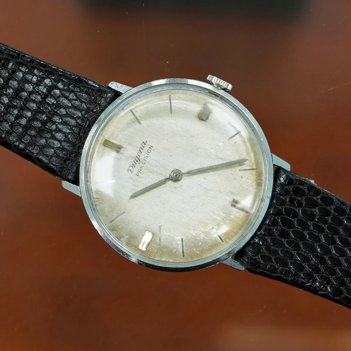 1960's DUGENA Precision Watch Jumbo Case 17 Jewels Cal. 280 Swiss Wristwatch - Image 8