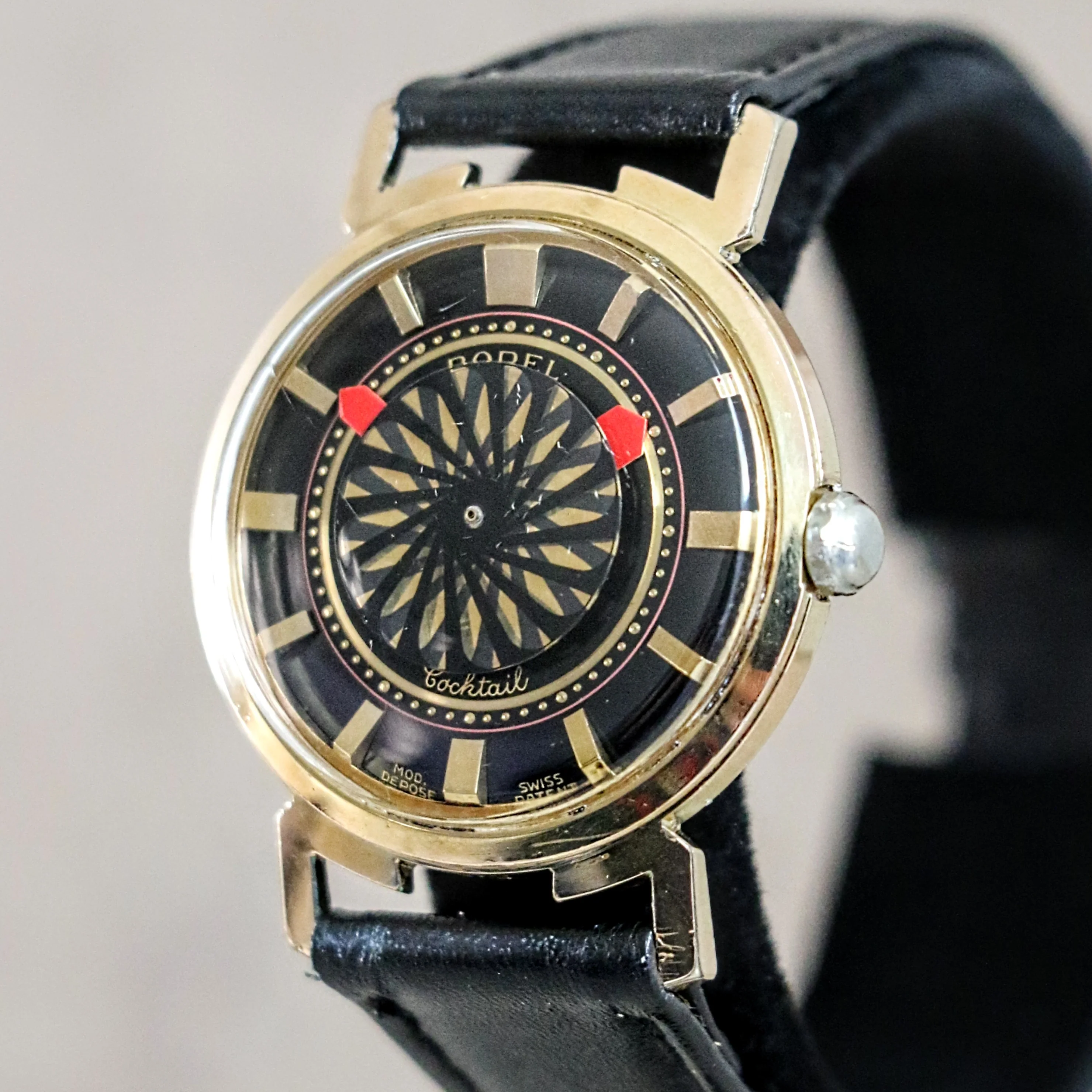 1960's ERNEST BOREL Cocktail Automatic Wristwatch Kaleidoscope Dial Swiss Made Watch - Image 2