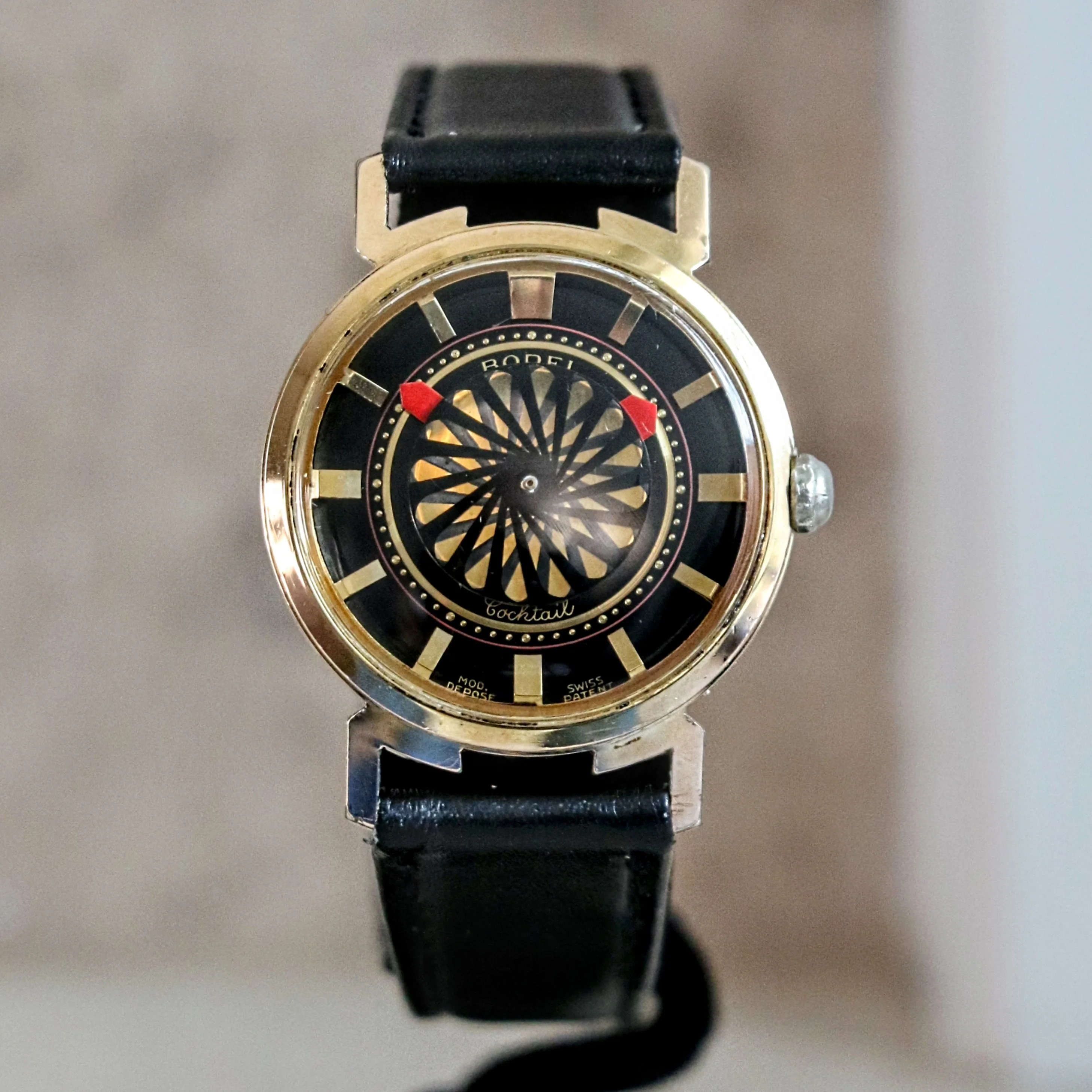 1960's ERNEST BOREL Cocktail Automatic Wristwatch Kaleidoscope Dial Swiss Made Watch - Image 3