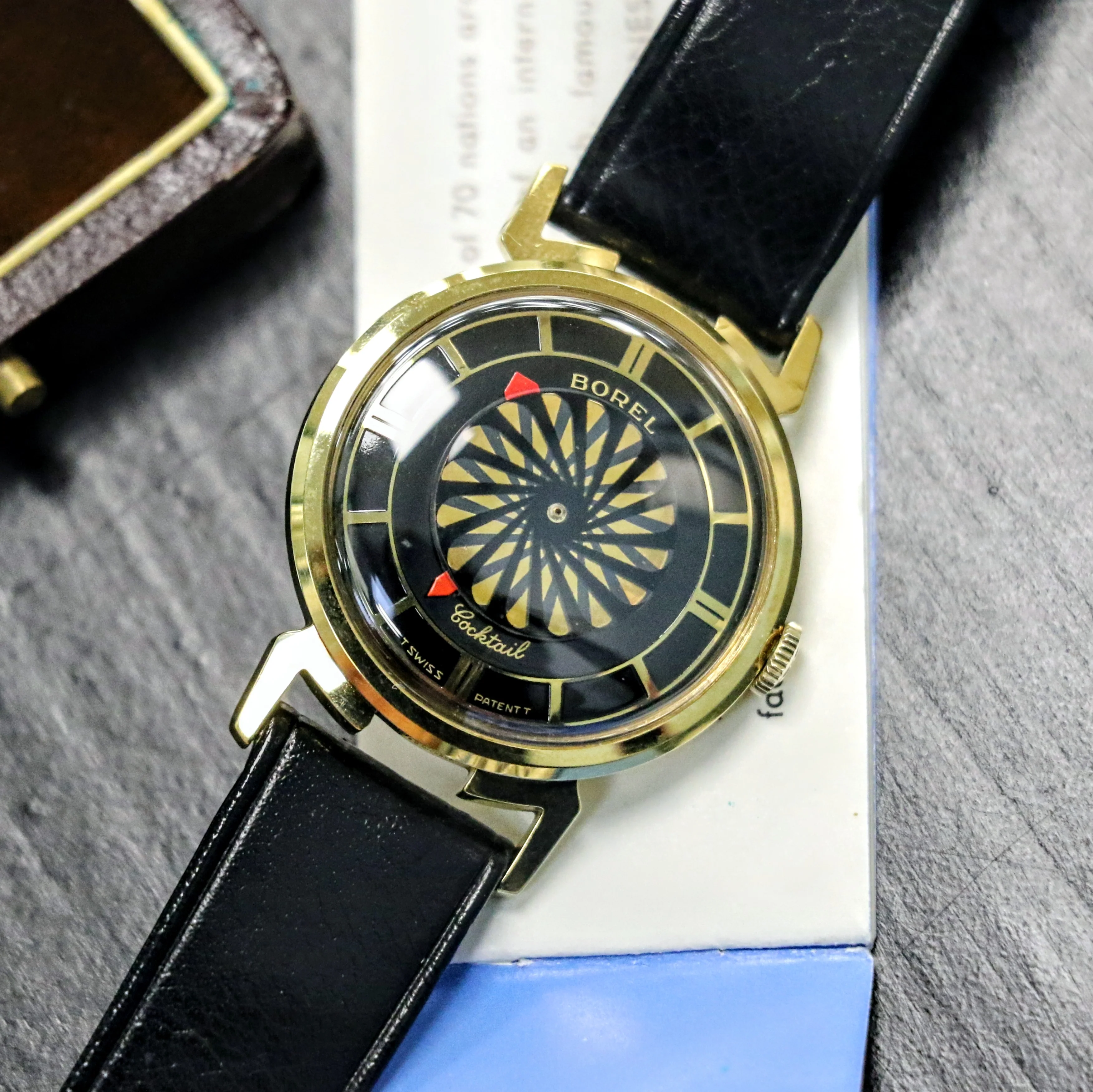 1960s ERNEST BOREL Men's Cocktail Watch Kaleidoscope Dial 32mm Swiss Wristwatch - ALL ORIGINAL! - Image 11