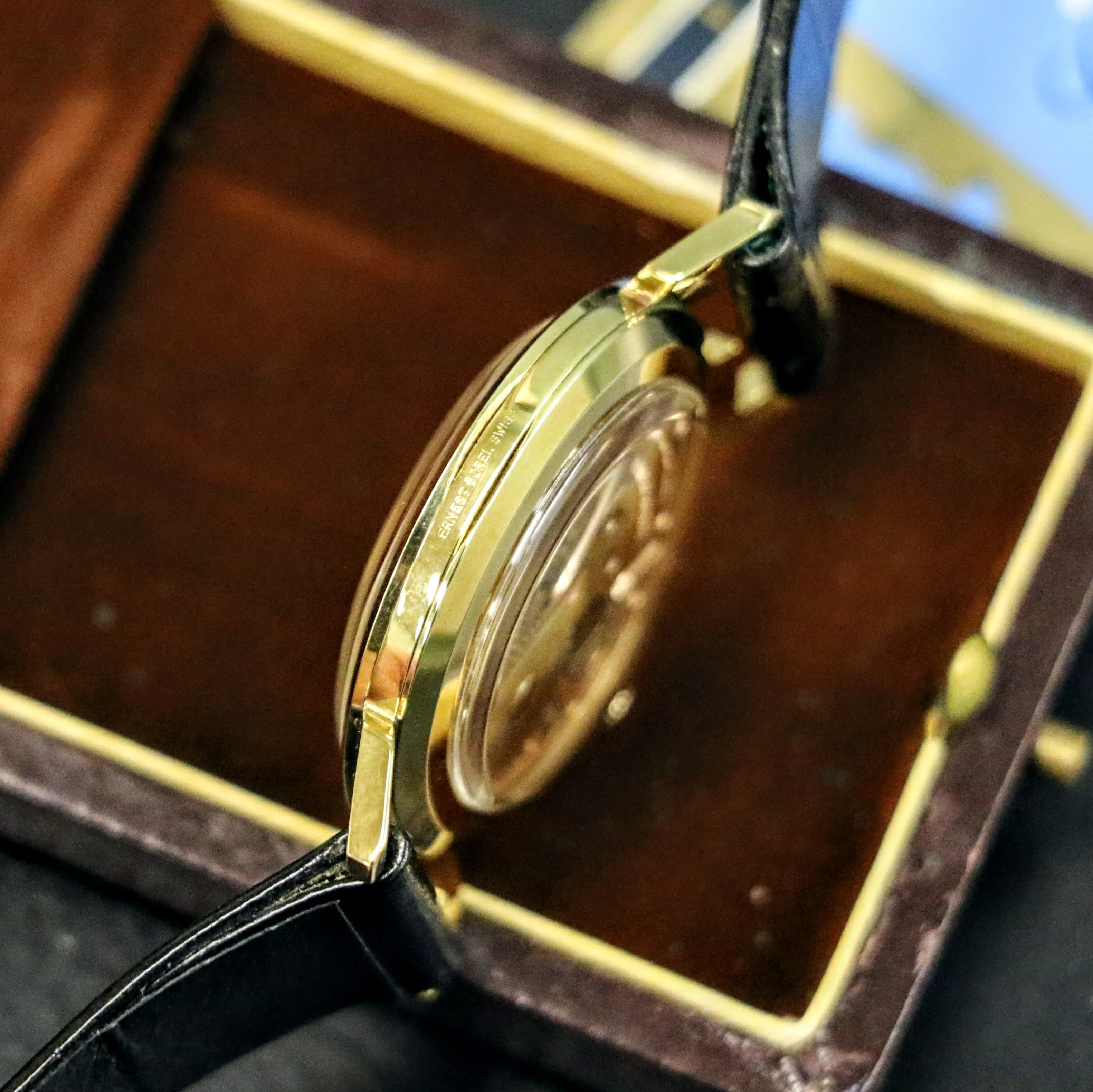 1960s ERNEST BOREL Men's Cocktail Watch Kaleidoscope Dial 32mm Swiss Wristwatch - ALL ORIGINAL! - Image 12