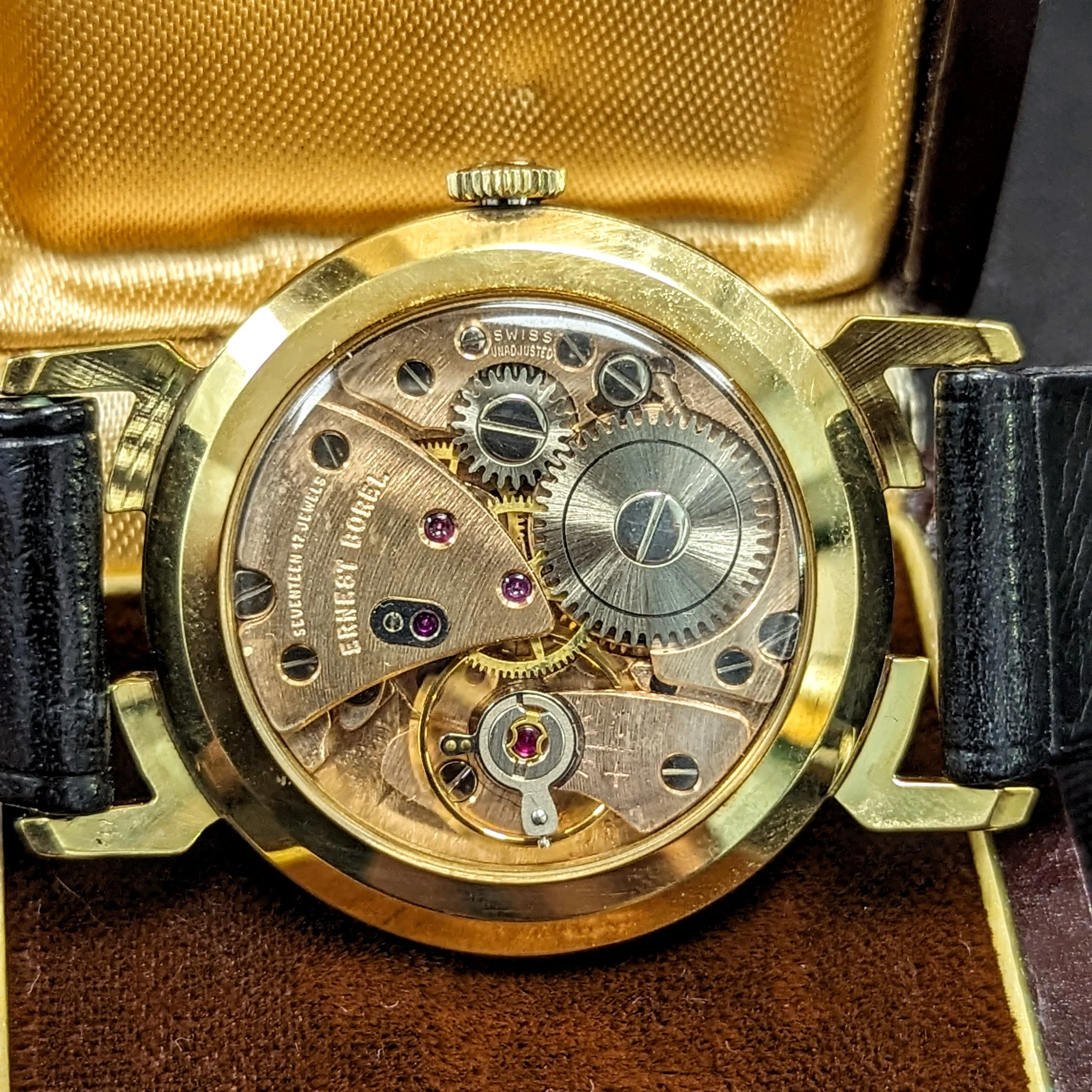 1960s ERNEST BOREL Men's Cocktail Watch Kaleidoscope Dial 32mm Swiss Wristwatch - ALL ORIGINAL! - Image 13