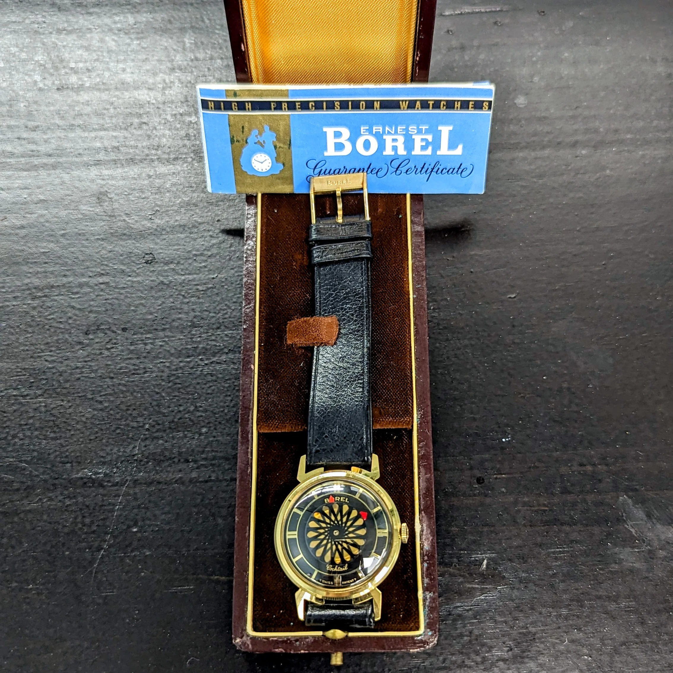 1960s ERNEST BOREL Men's Cocktail Watch Kaleidoscope Dial 32mm Swiss Wristwatch - ALL ORIGINAL! - Image 18