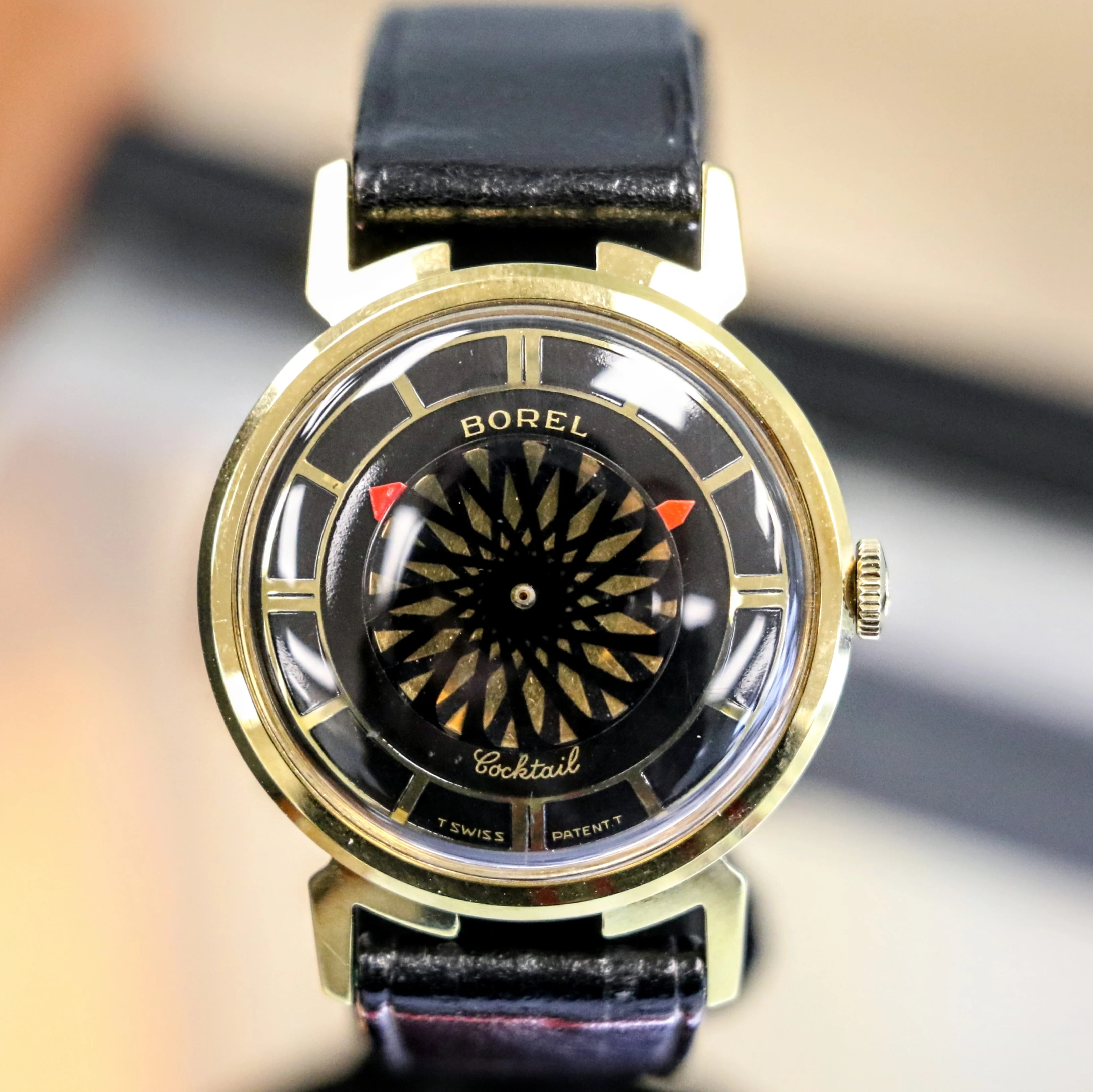 1960s ERNEST BOREL Men's Cocktail Watch Kaleidoscope Dial 32mm Swiss Wristwatch - ALL ORIGINAL! - Image 3