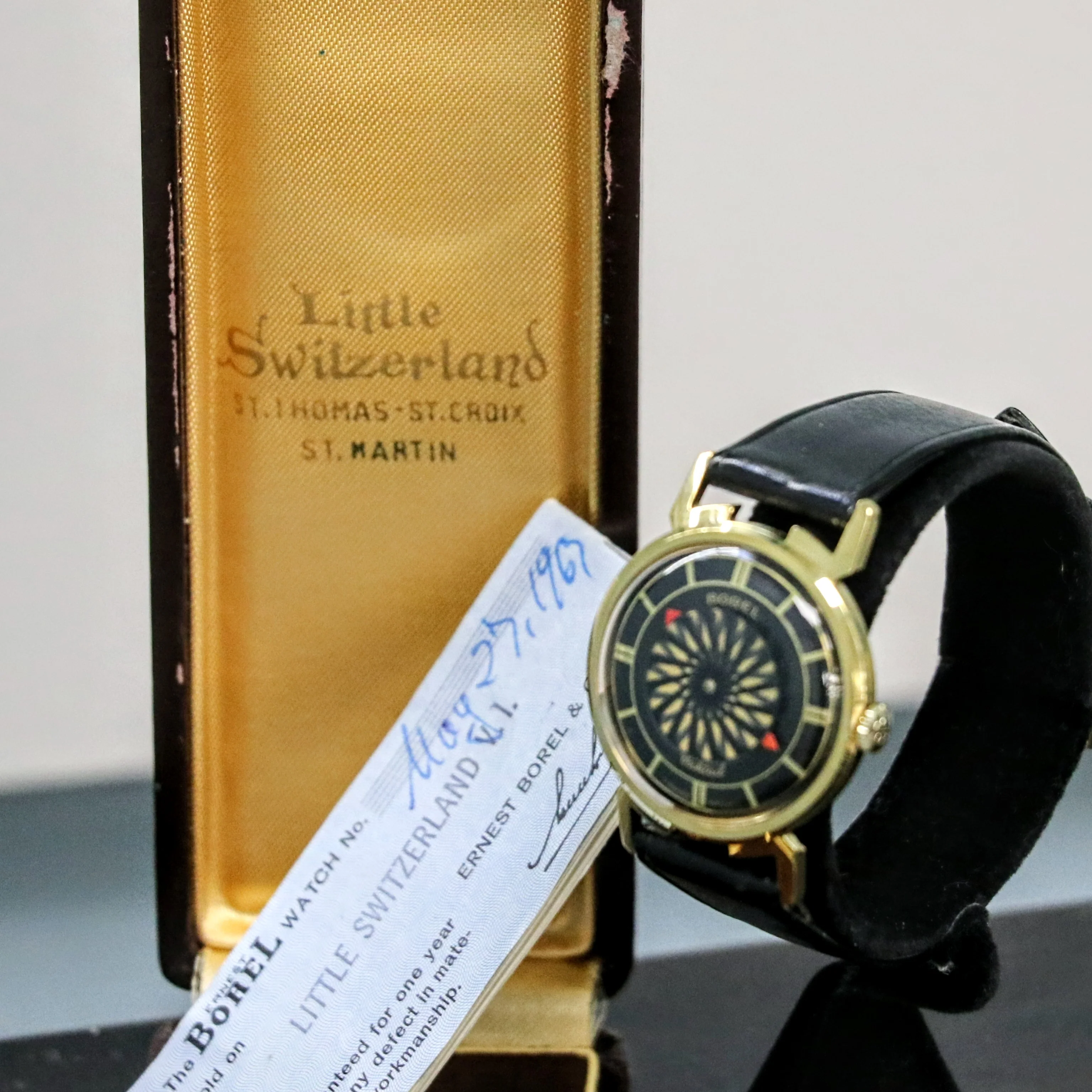 1960s ERNEST BOREL Men's Cocktail Watch Kaleidoscope Dial 32mm Swiss Wristwatch - ALL ORIGINAL! - Image 8