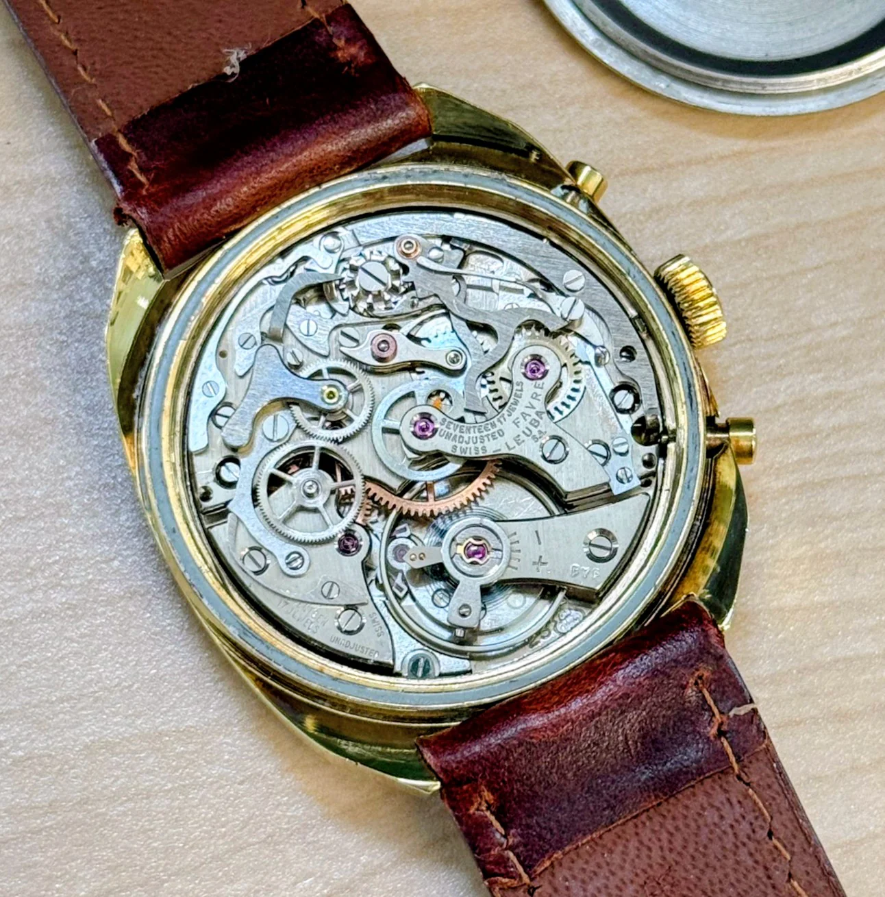 1960s Favre-Leuba Chronograph Watch 30232 Valjoux 23 Manual Wind Wristwatch - Image 11