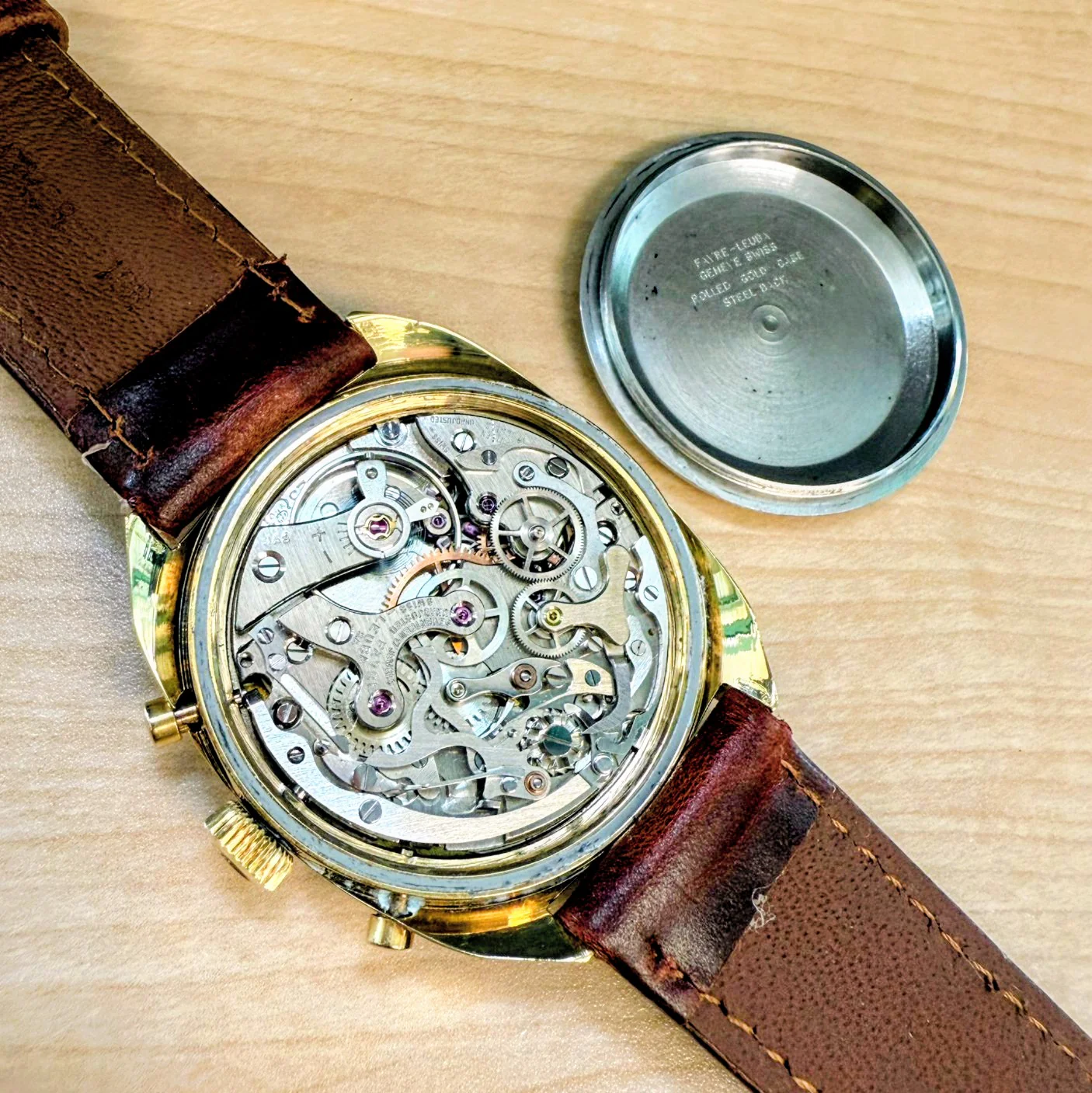 1960s Favre-Leuba Chronograph Watch 30232 Valjoux 23 Manual Wind Wristwatch - Image 12