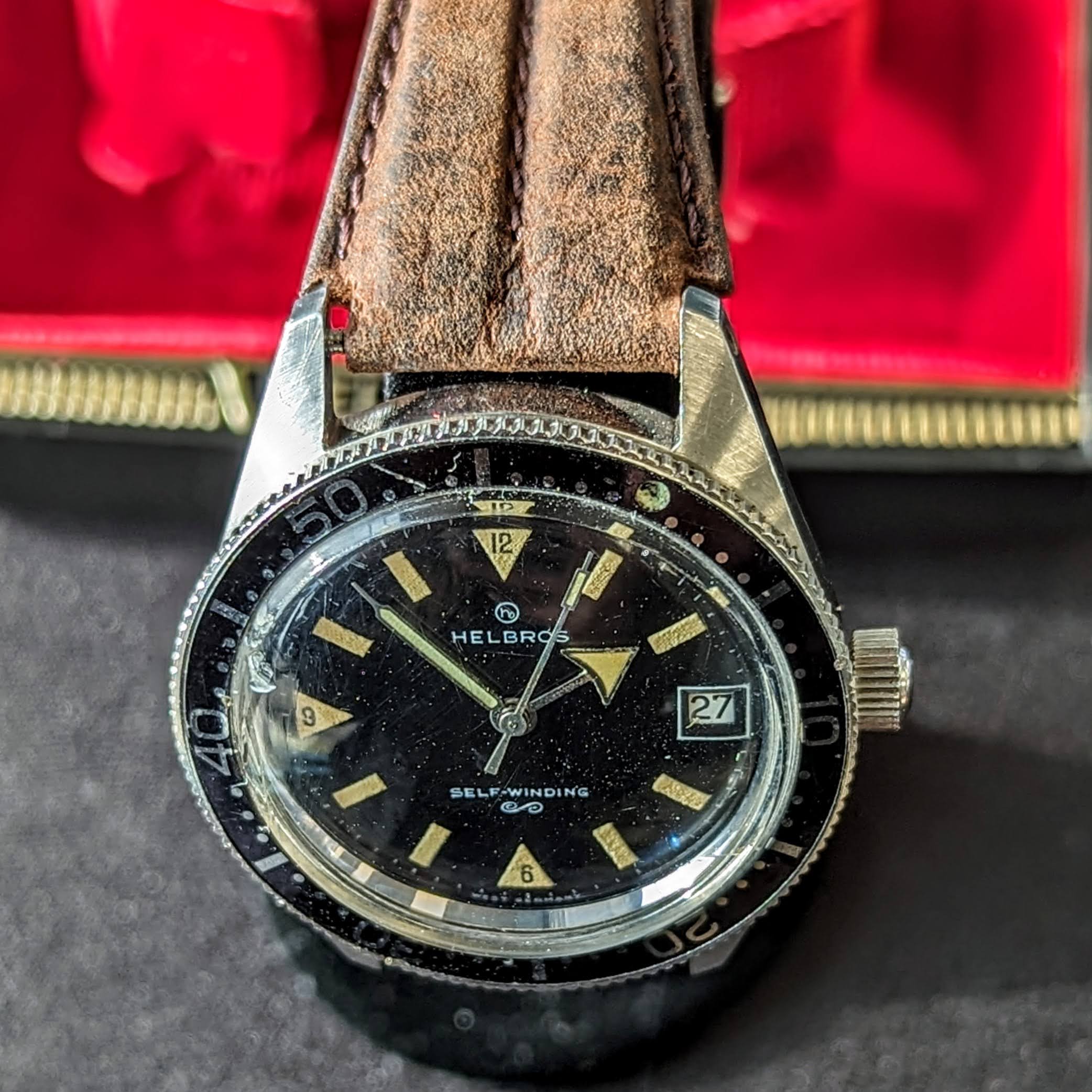 1960s HELBROS Invincible Skin Diver Automatic Wristwatch 17 Jewels Cal. PUW 1461 Germany Made - Image 6