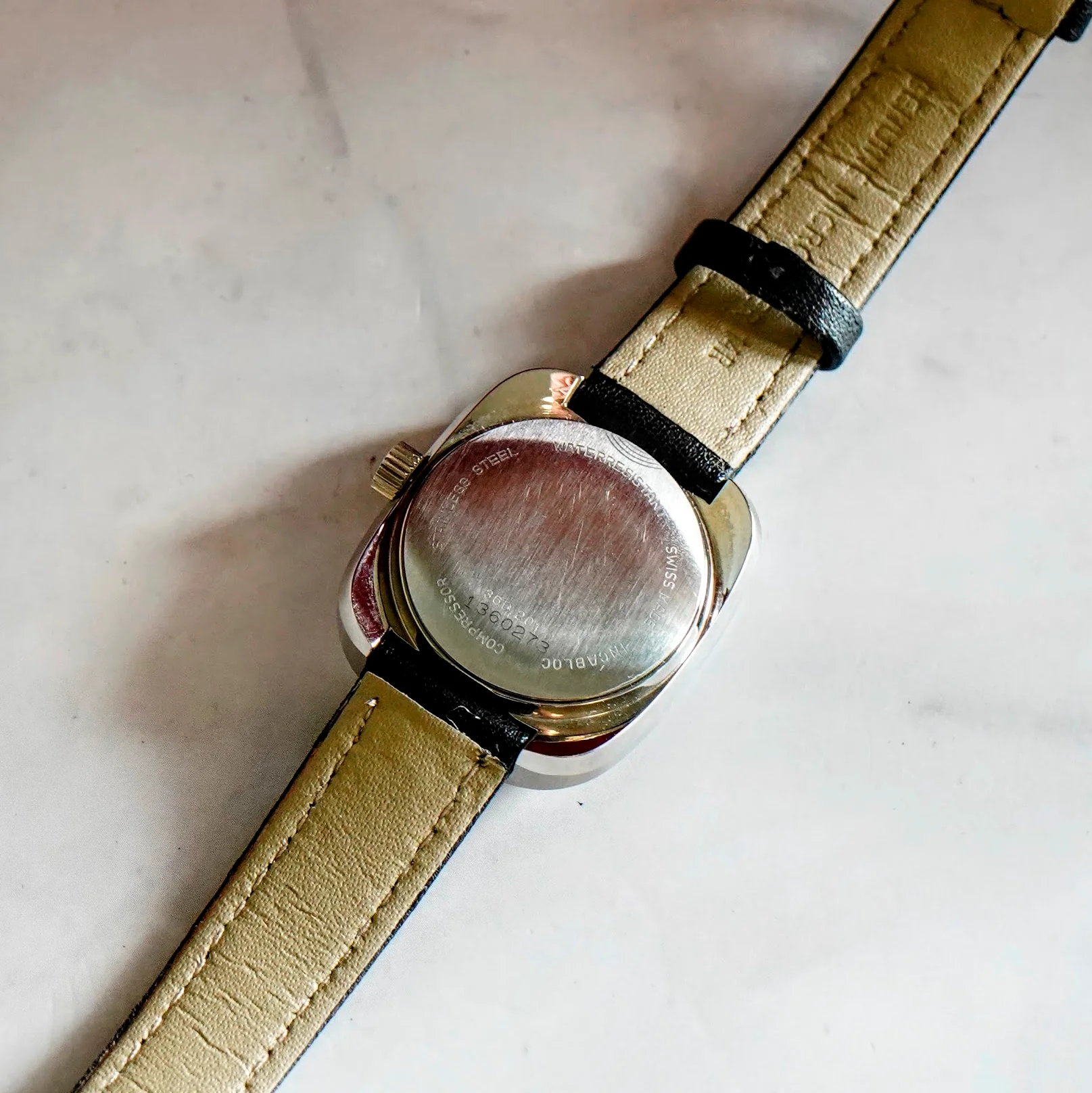 1960s Ladies Glycine Compressor Automatic Watch 365.201 Day/Date 28mm S.S. NOS - Image 10