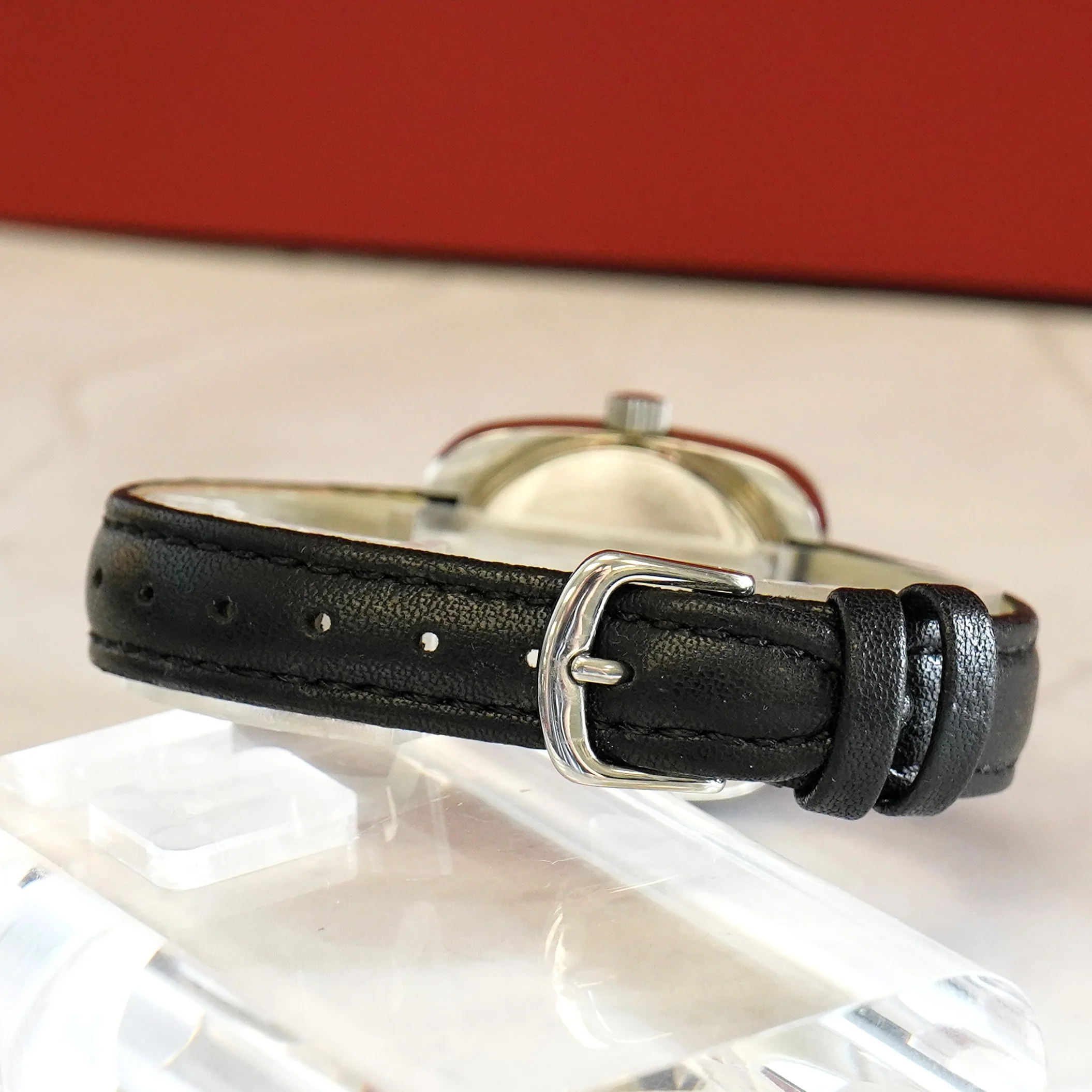 1960s Ladies Glycine Compressor Automatic Watch 365.201 Day/Date 28mm S.S. NOS - Image 9