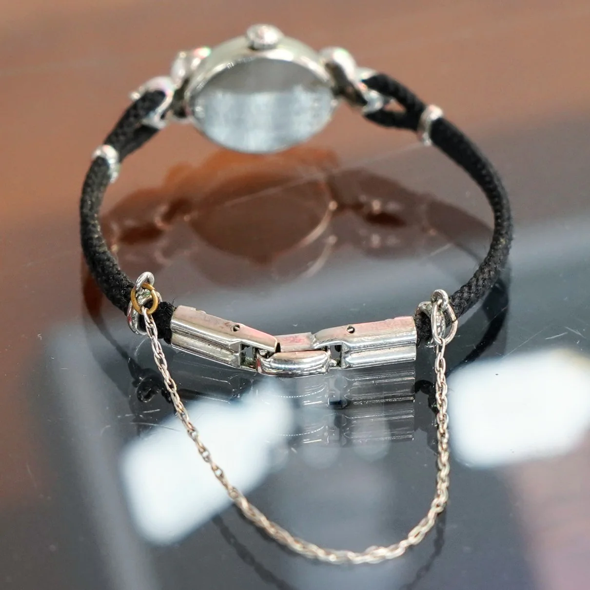 1961 BULOVA Ladies 14K White Gold & Diamonds Cocktail Watch 23 Jewels - ALL Original - Image 11