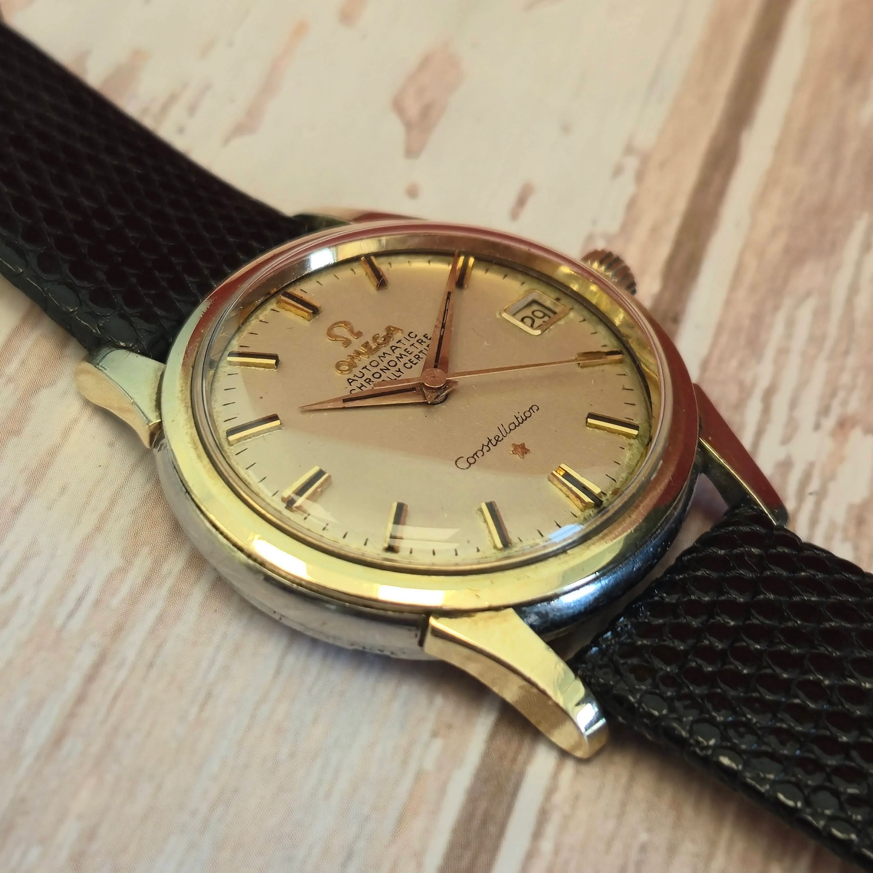1962 Omega Constellation Calendar Automatic Watch 14393 Cal. 561 24 Jewels Chronometer ADJ. Wristwatch - Image 9
