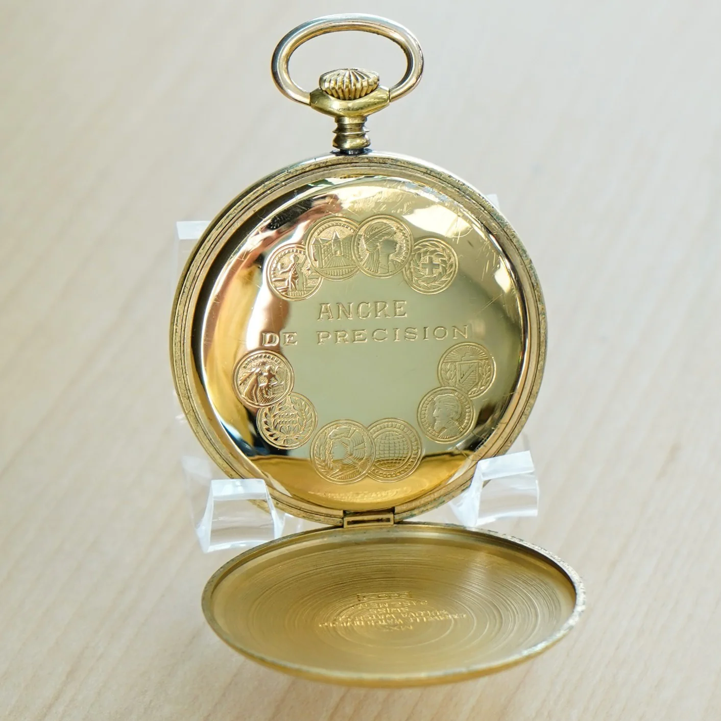 1964 CARAVELLE by Bulova Pocket Watch Hunter Case 17 Jewels Cal. 160A Swiss Made - Image 12